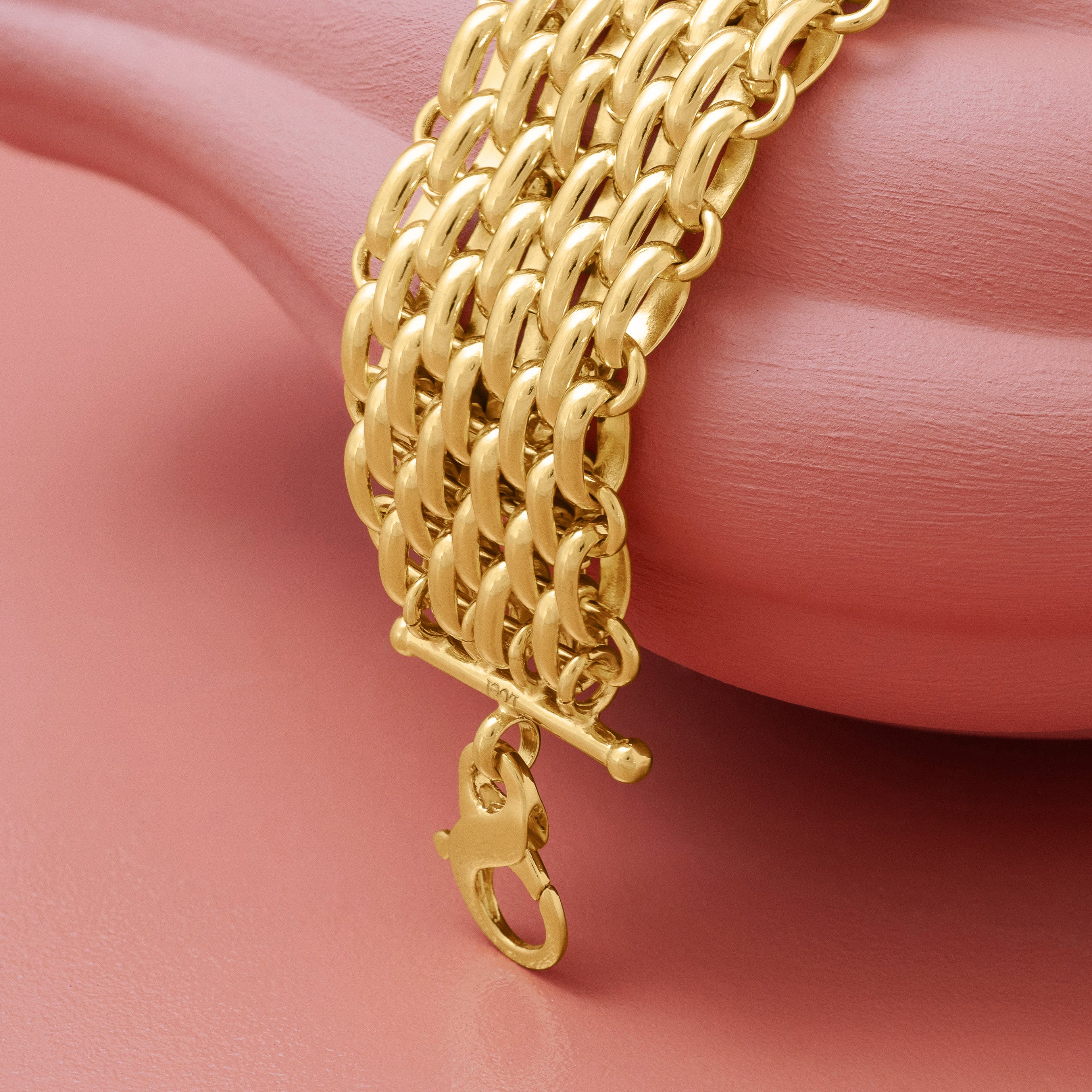 Gold Chunky Woven Chain Bracelet