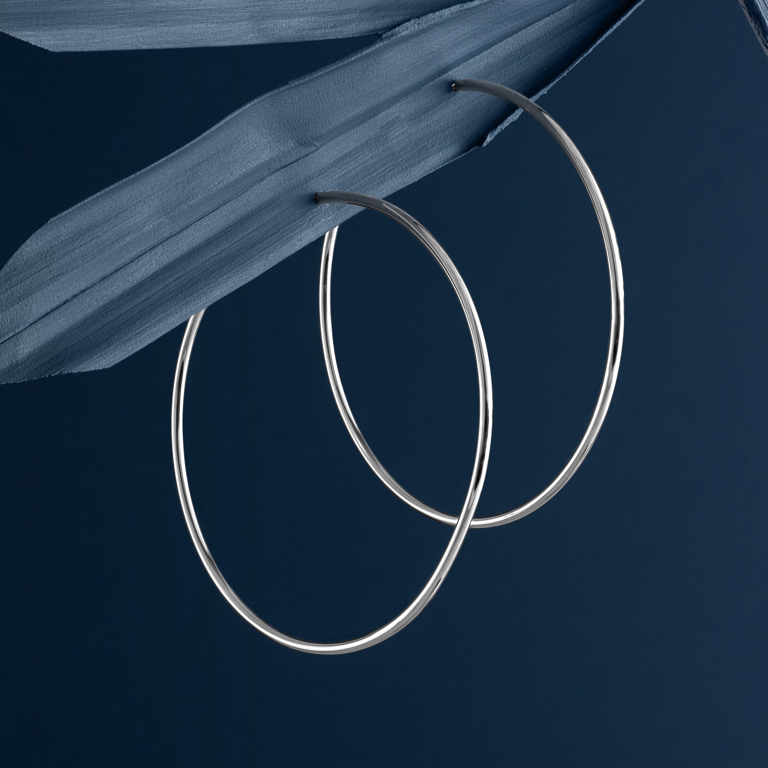 SILVER THREAD HOOPS
