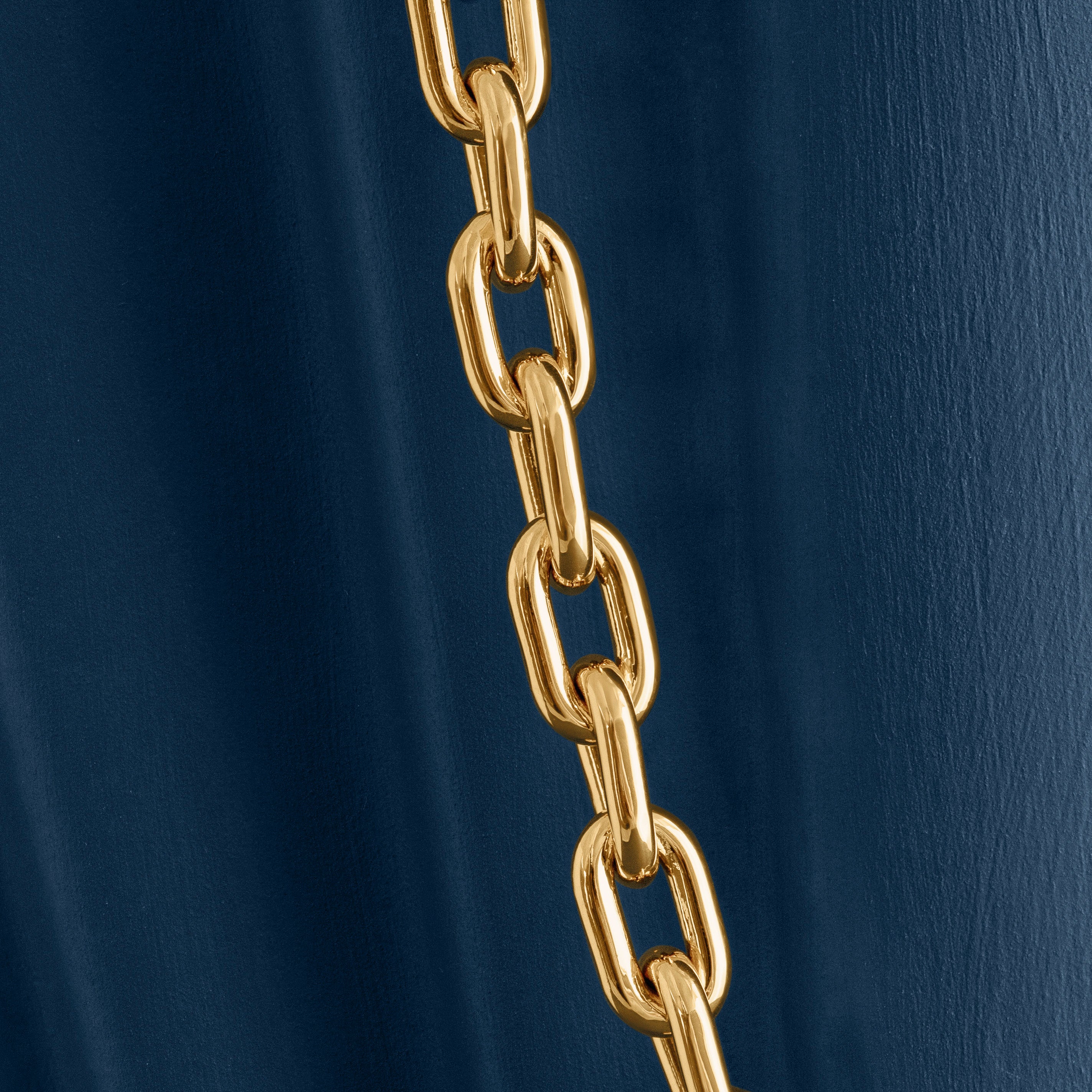 GOLD CHUNKY LONG LINK CHAIN NECKLACE