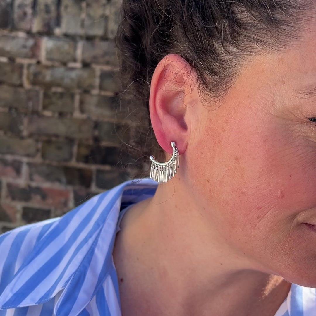 Loel - Video Mini Tassel Earrings Silver