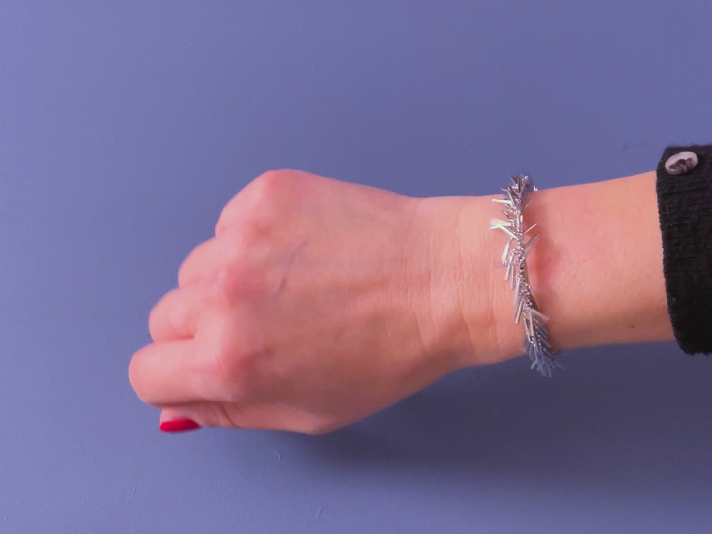 Handmade Silver Tassel Cuff Bracelet – Crafted in Italy from Recycled Sterling Silver