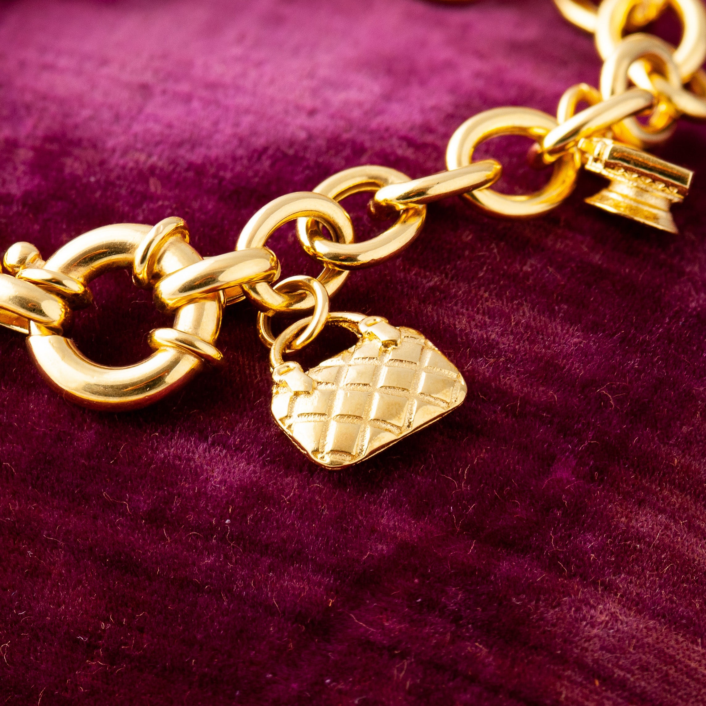 Handbag charm for gold charm bracelet