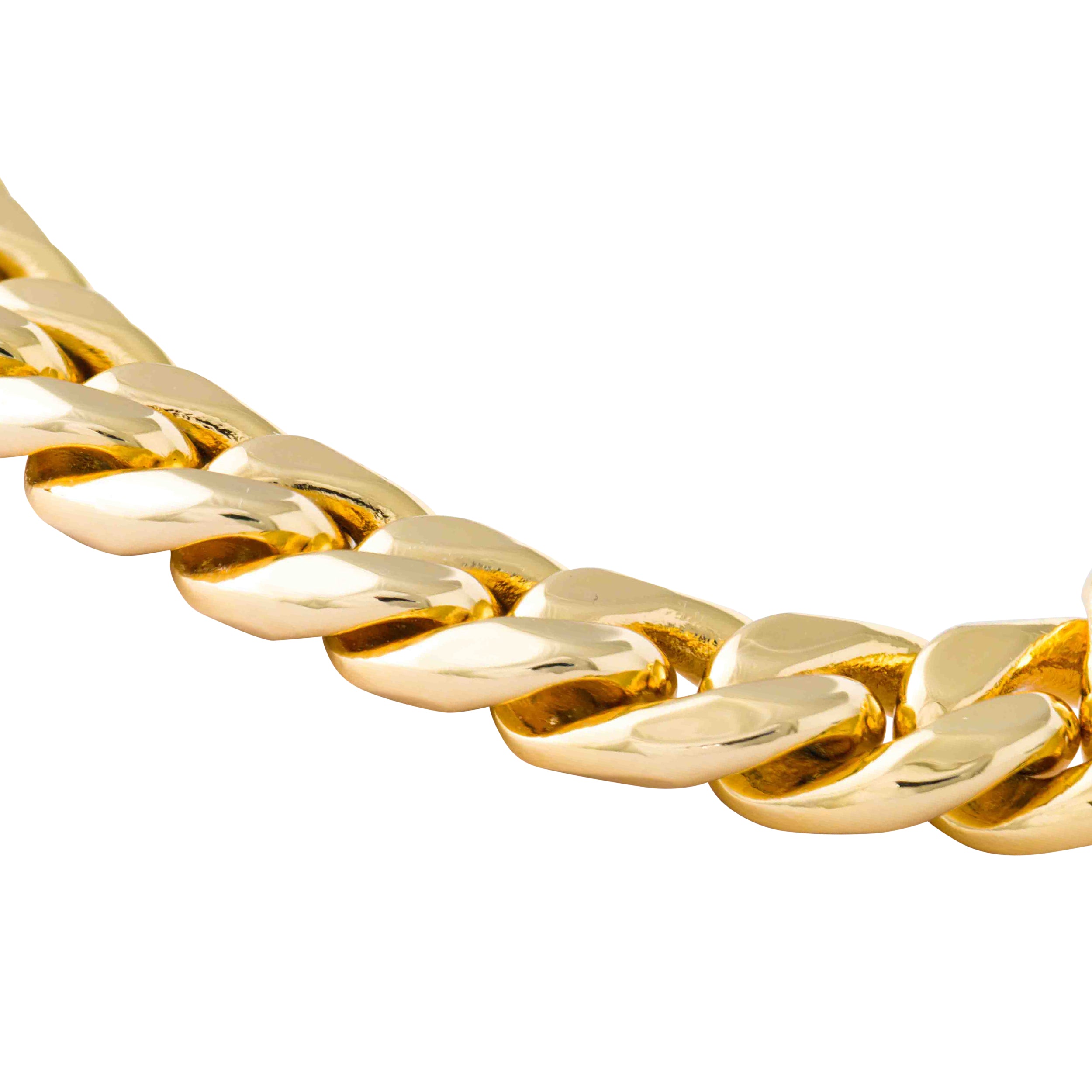 Detail Gold Cuban Chunky Chain Necklace