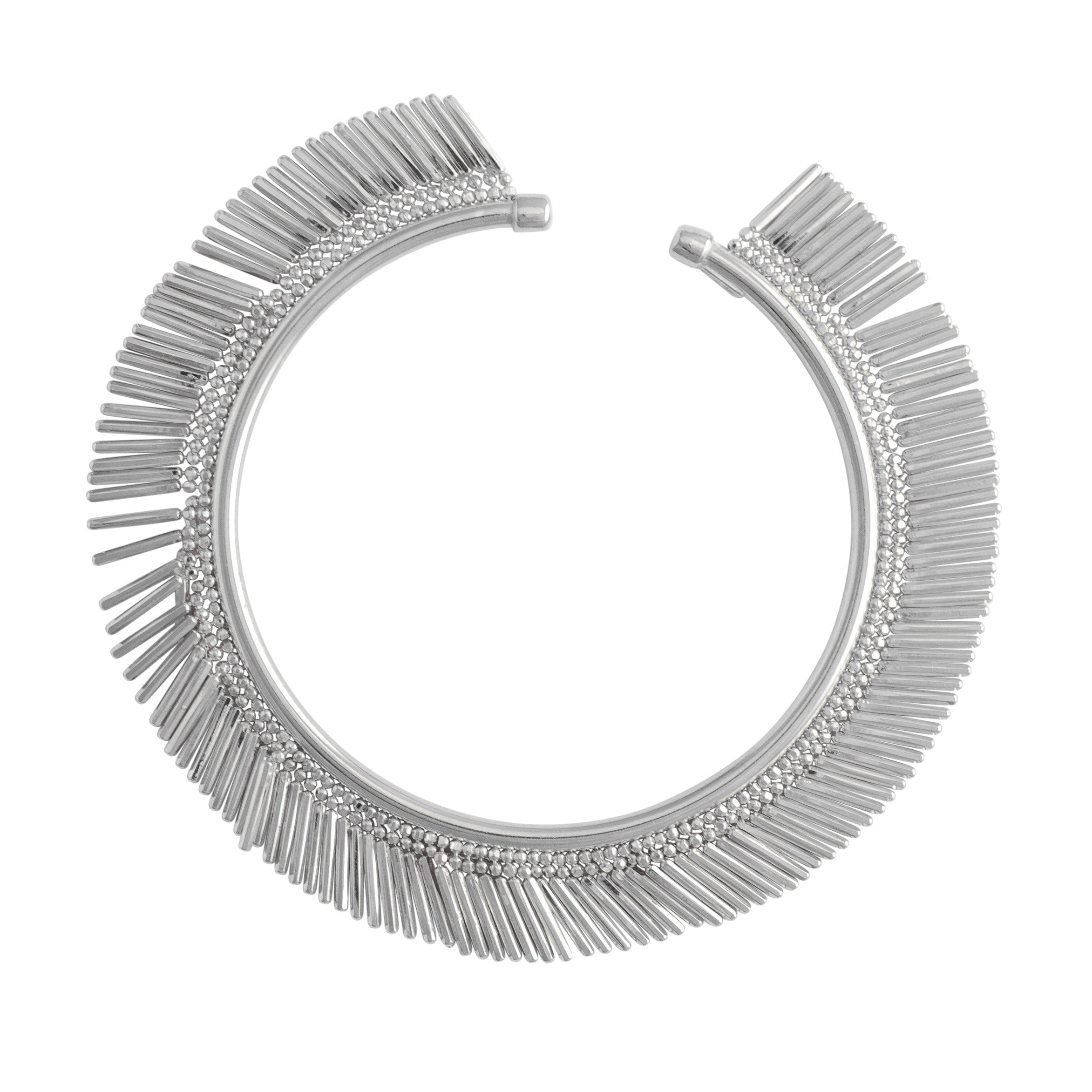 Handmade Silver Tassel Cuff Bracelet – Crafted in Italy from Recycled Sterling Silver