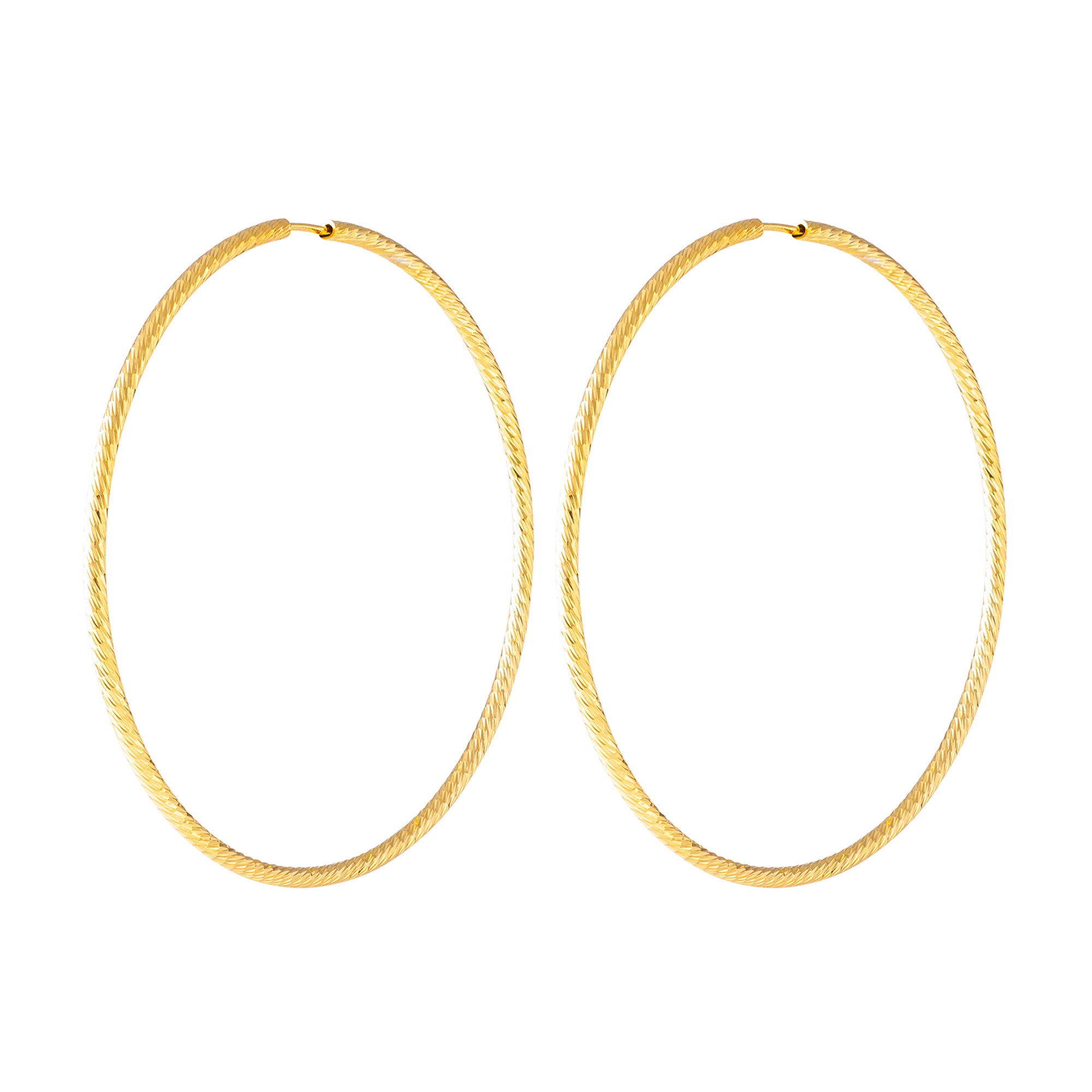 Large Textured Gold Hoop Earrings
