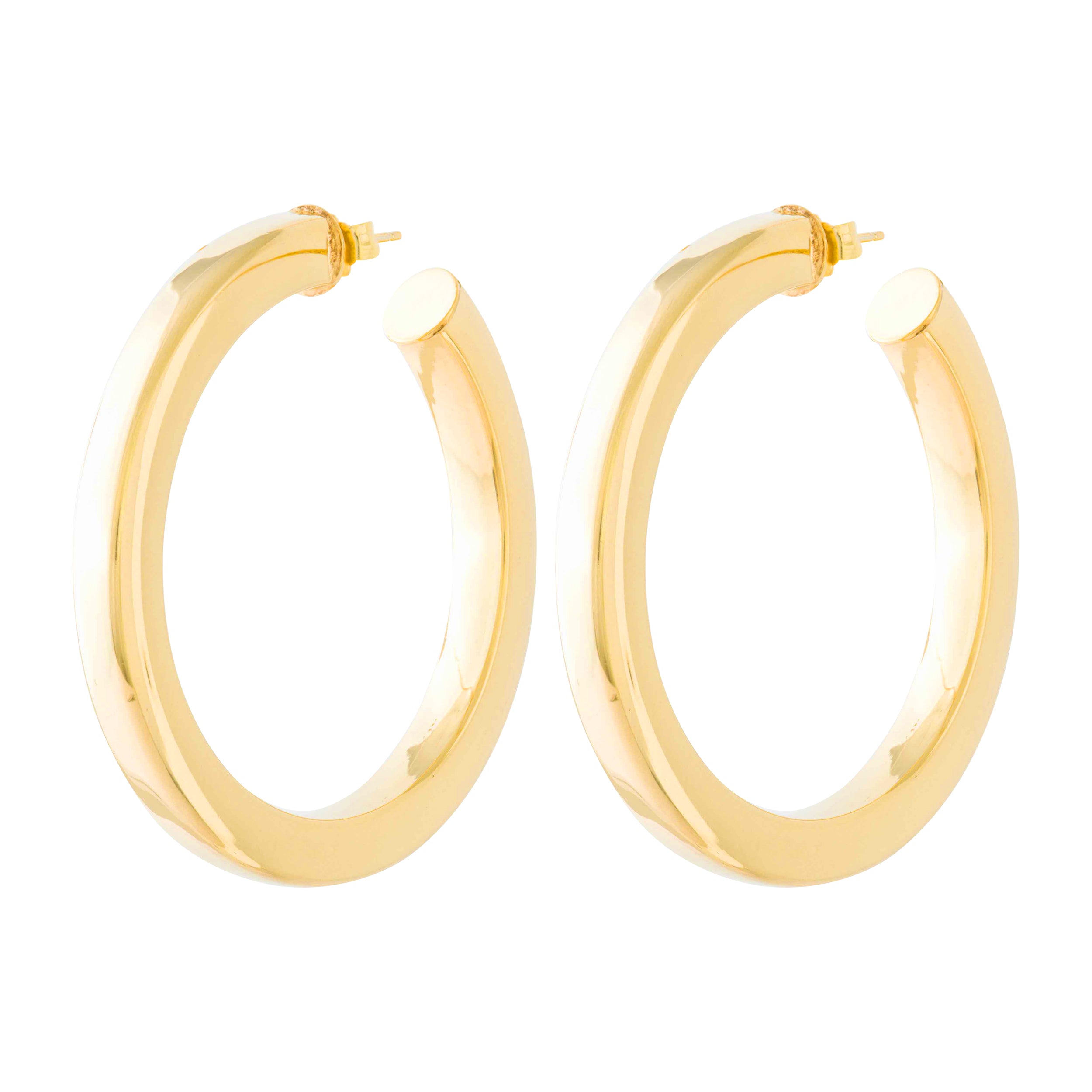 LARGE SQUARE EDGE GOLD HOOP EARRINGS