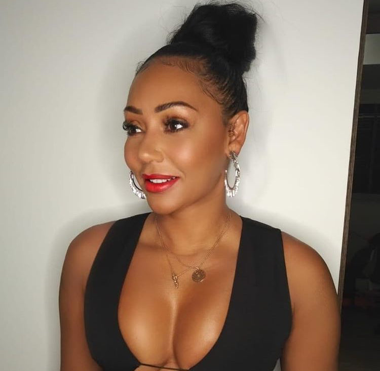 Mel B in Loel Silver Tassel Fringe Hoop Earrings