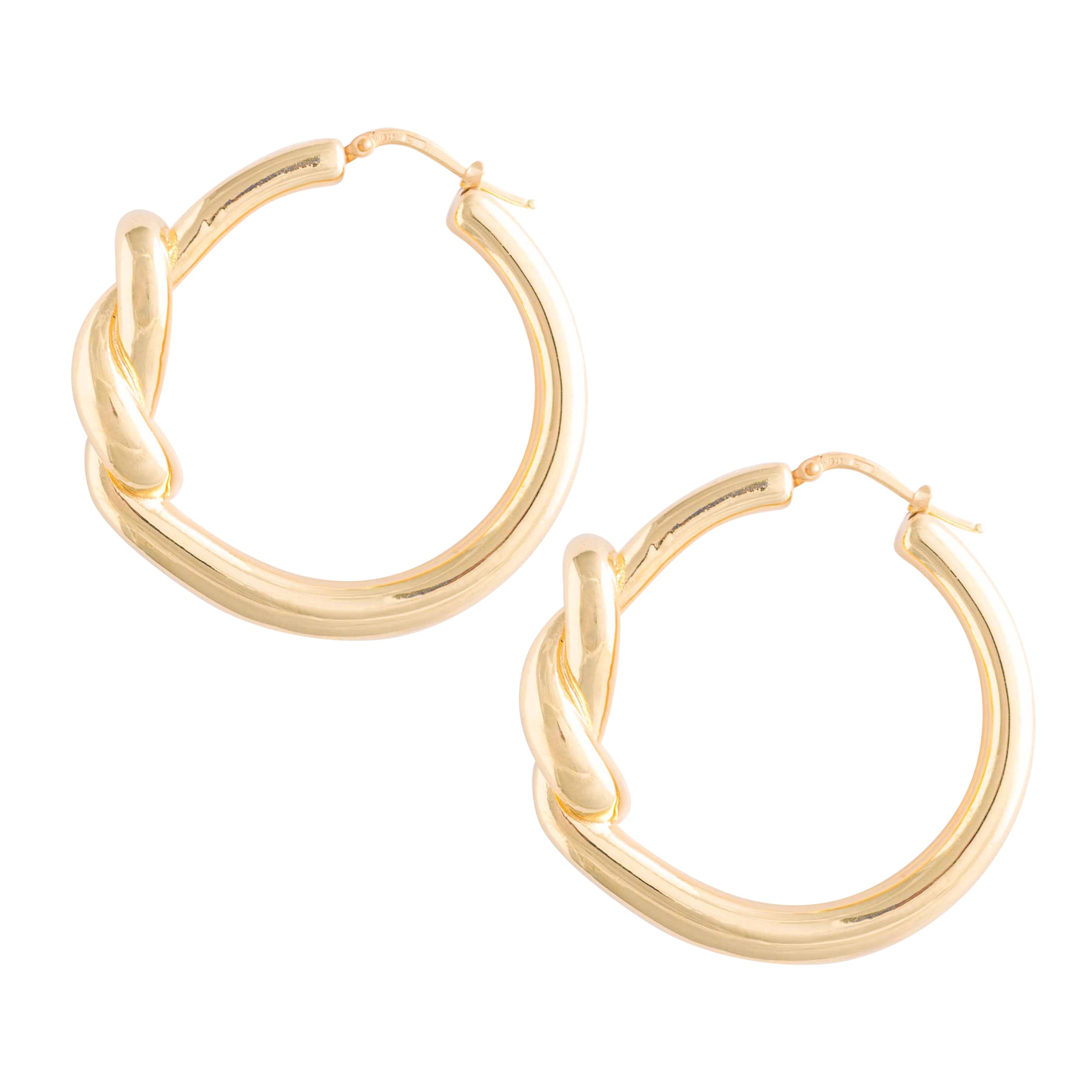 LARGE GOLD DOUBLE KNOT HOOP EARRINGS
