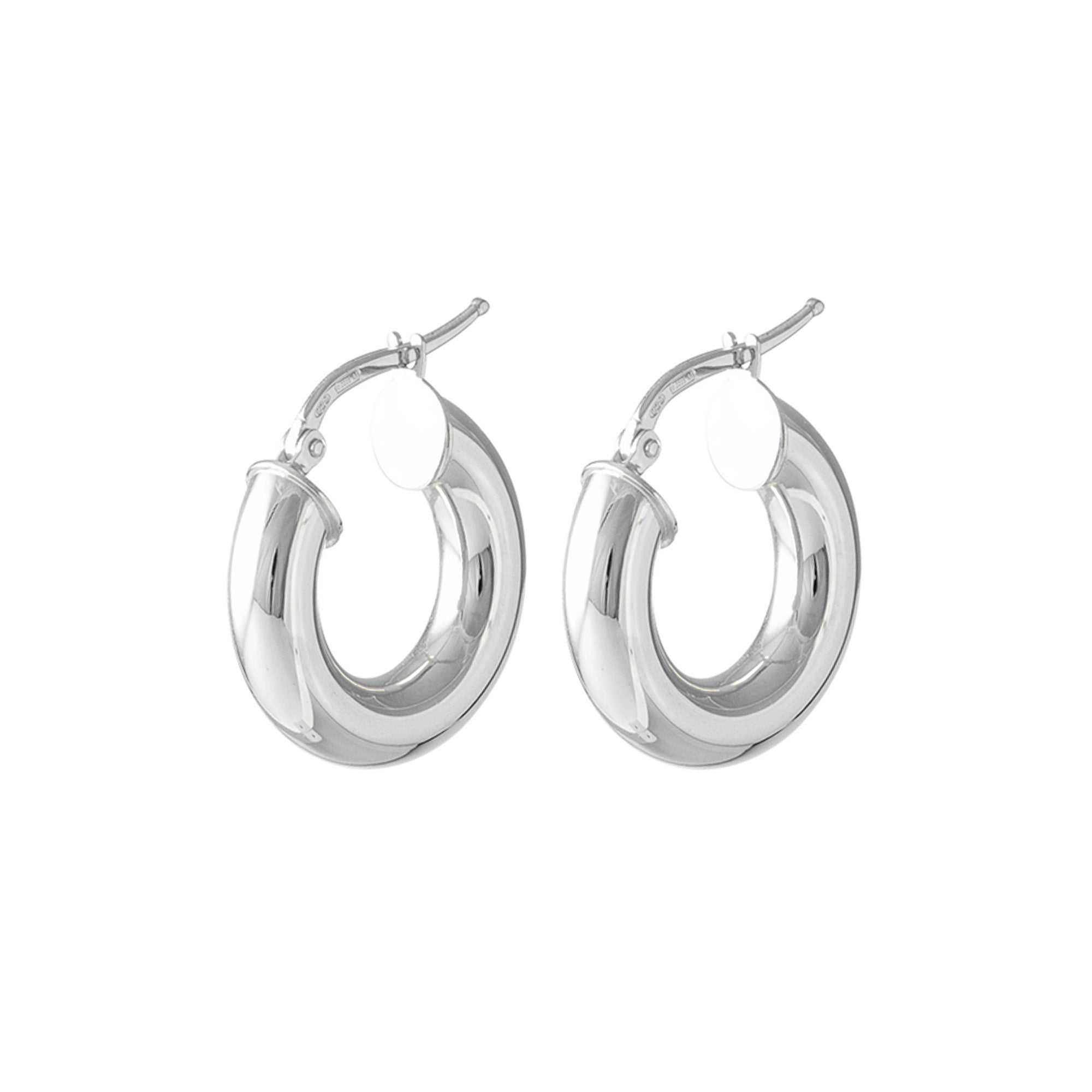 THICK SILVER HOOP EARRINGS