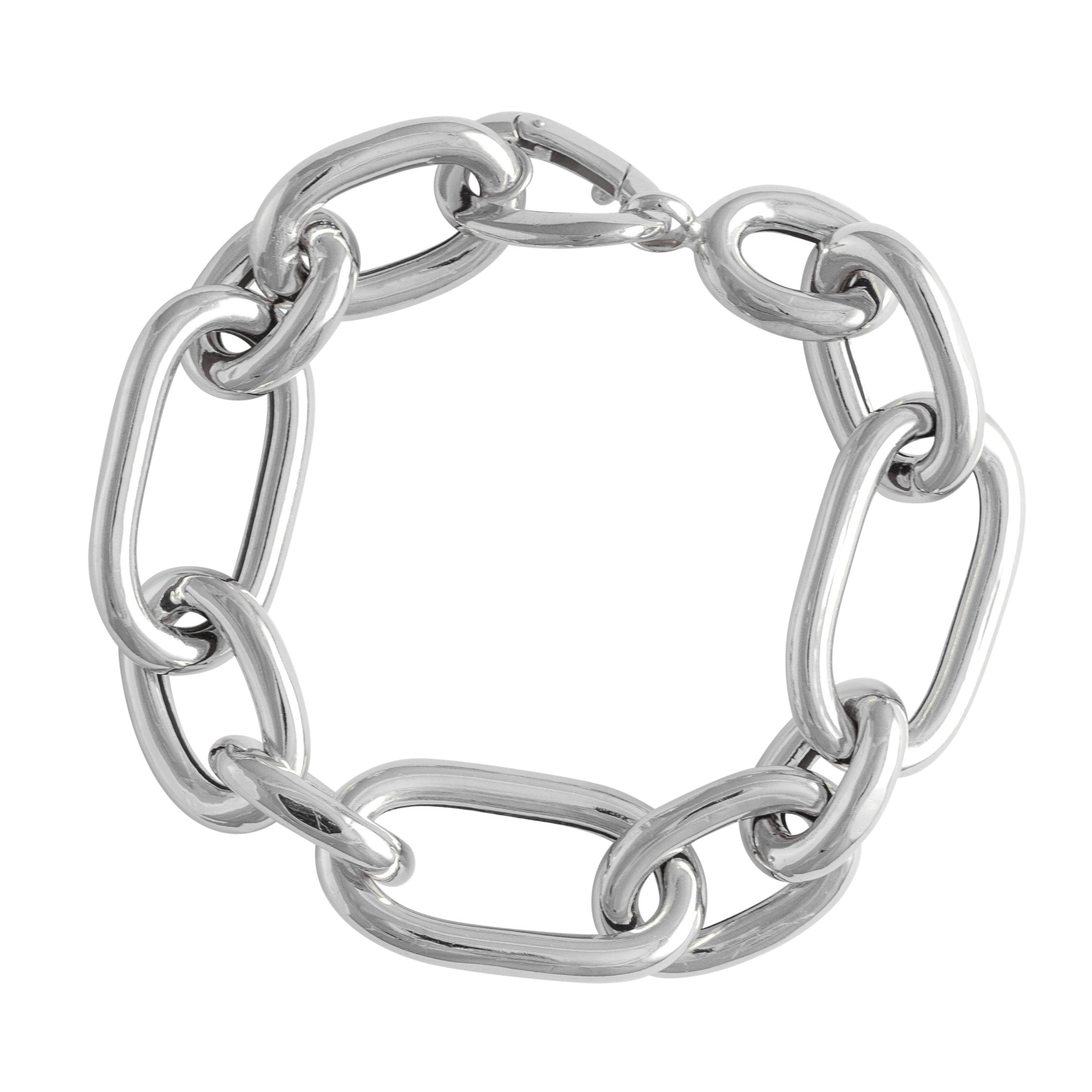 LARGE THICK SILVER CHAIN BRACELET