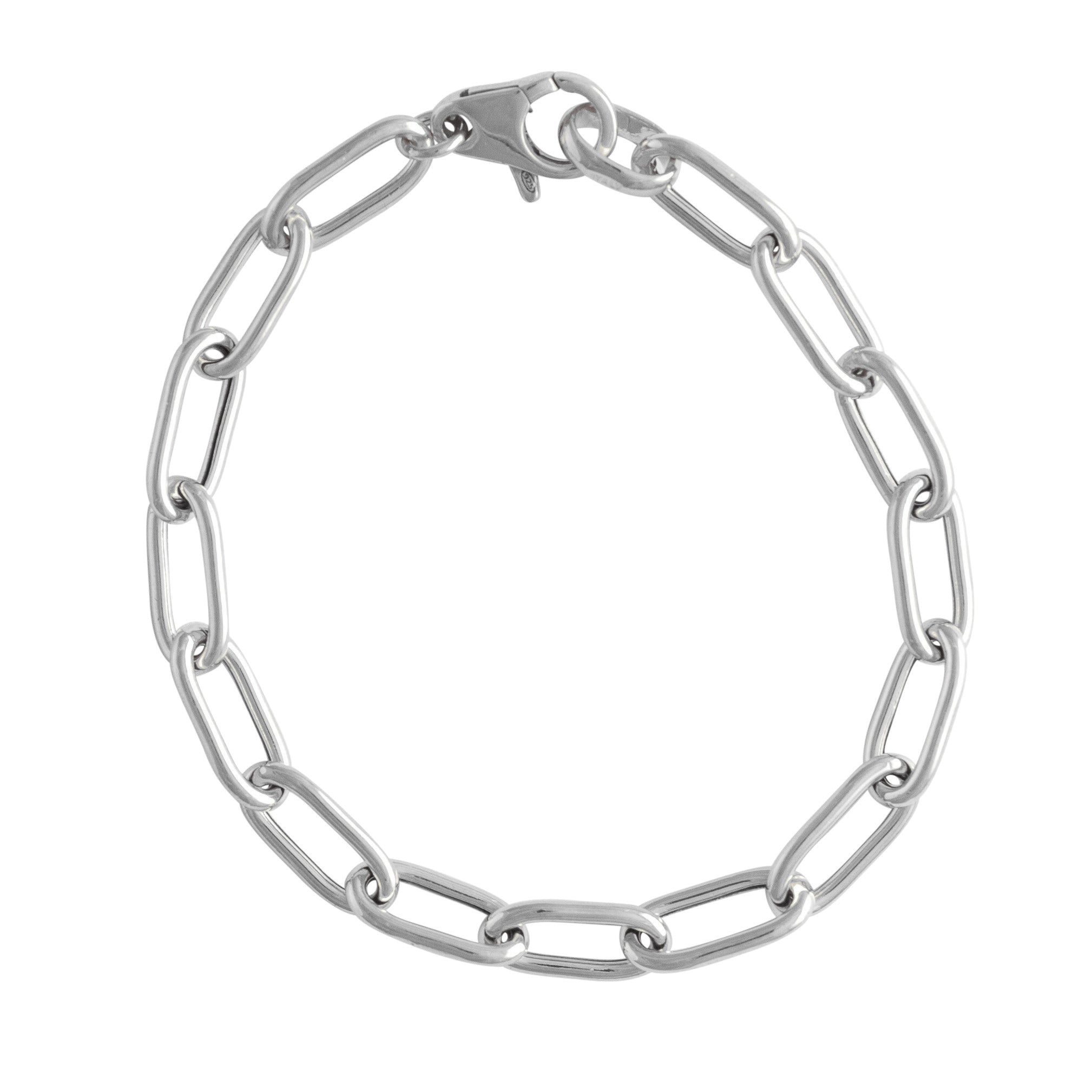 SILVER LONG LINK CHAIN BRACELET