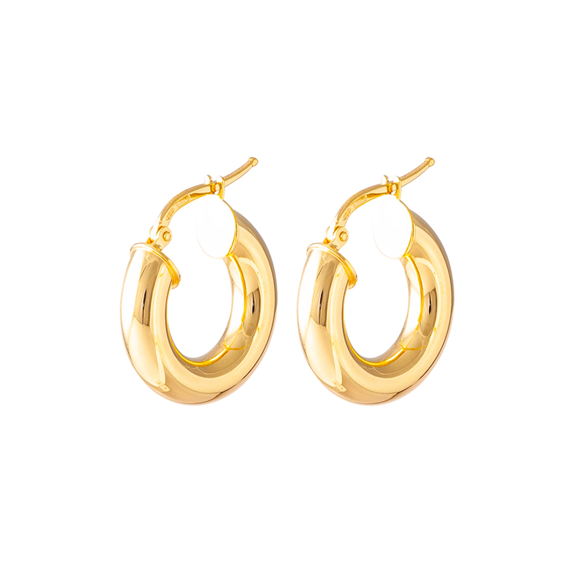THICK GOLD HOOP EARRINGS