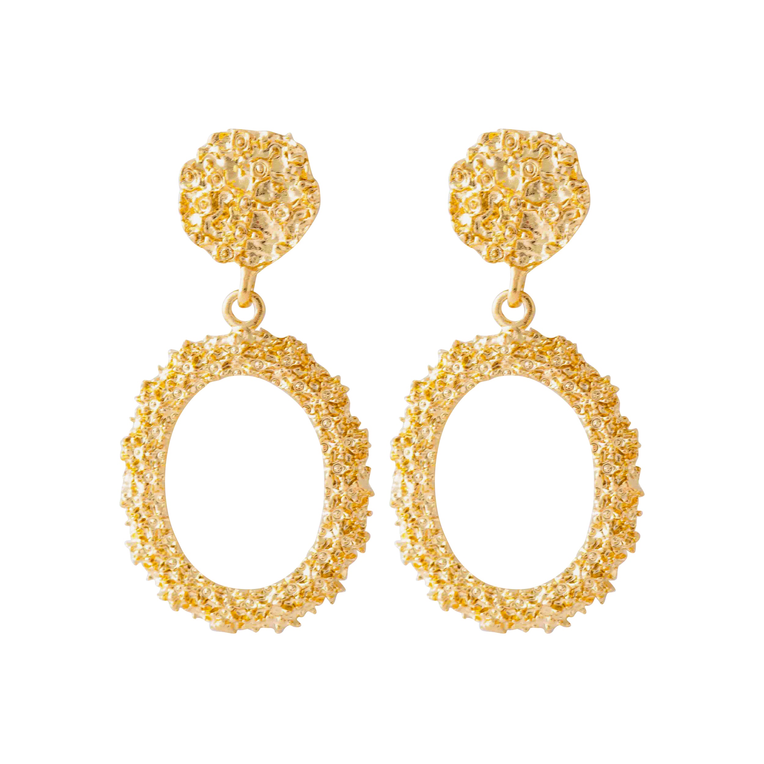 GOLD CAVIAR DROP EARRINGS