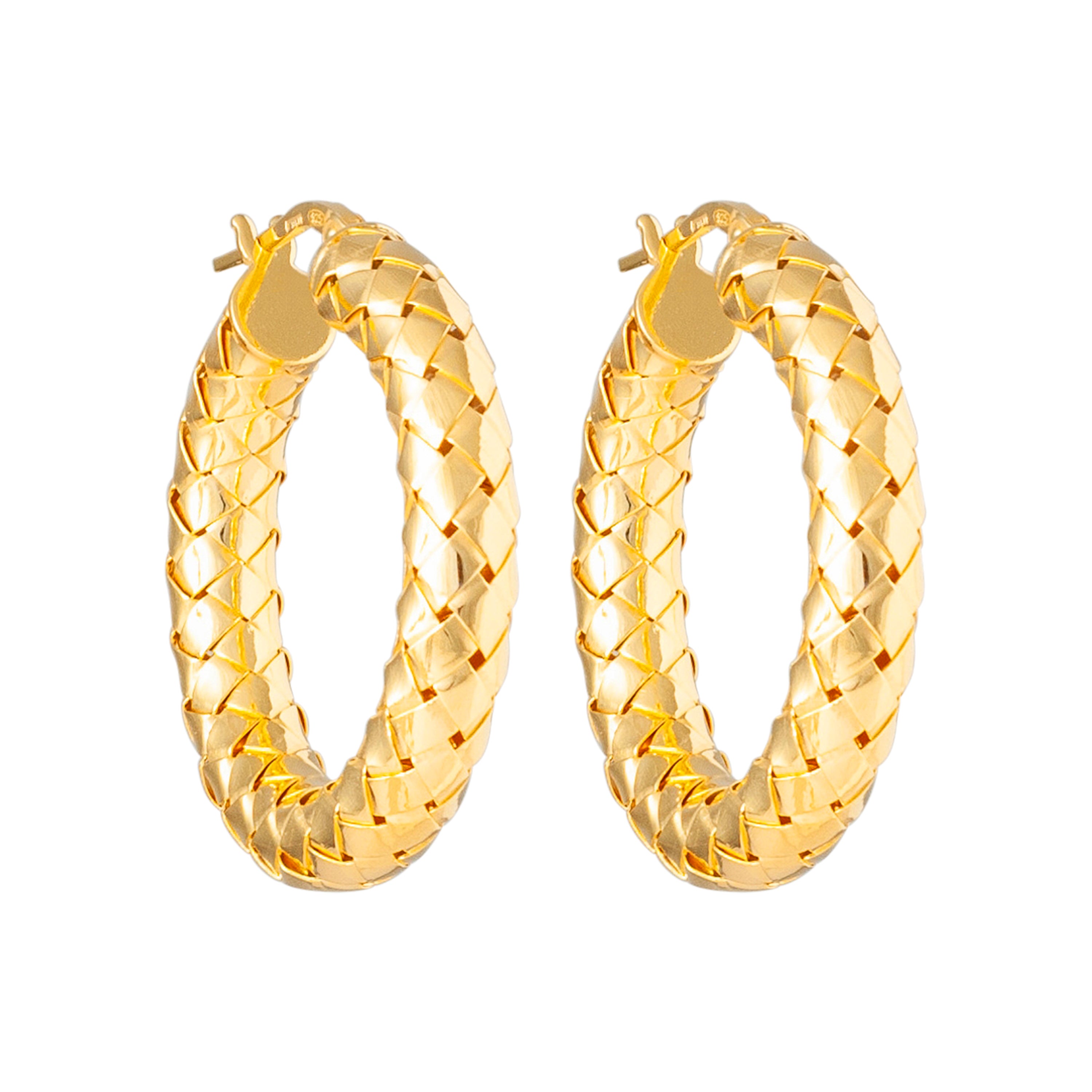 GOLD THICK WOVEN HOOPS