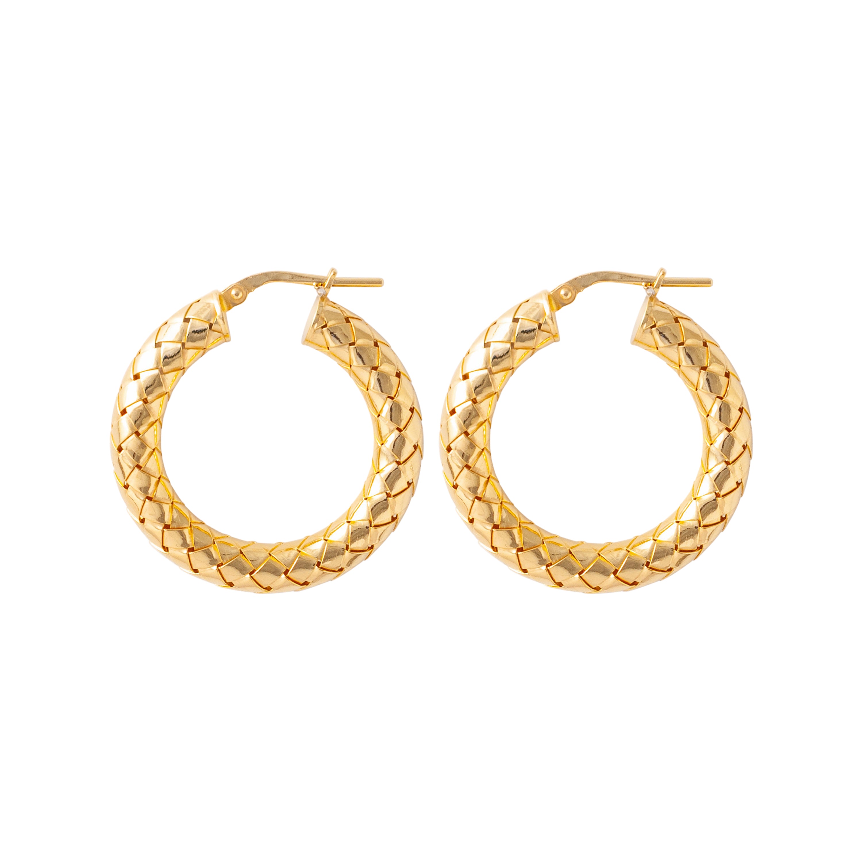GOLD THICK WOVEN HOOPS