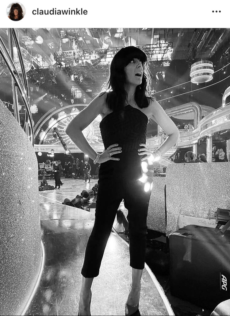 Claudia Winkleman in Loel Gold Tassel Fringe Cuff