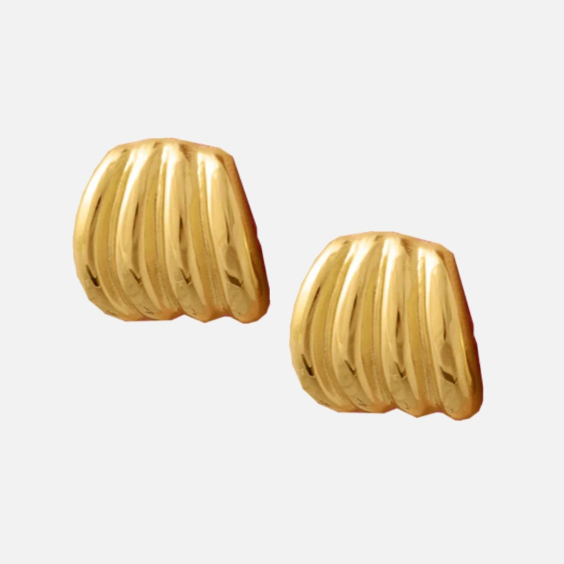 GOLD RIPPLE STUD EARRINGS