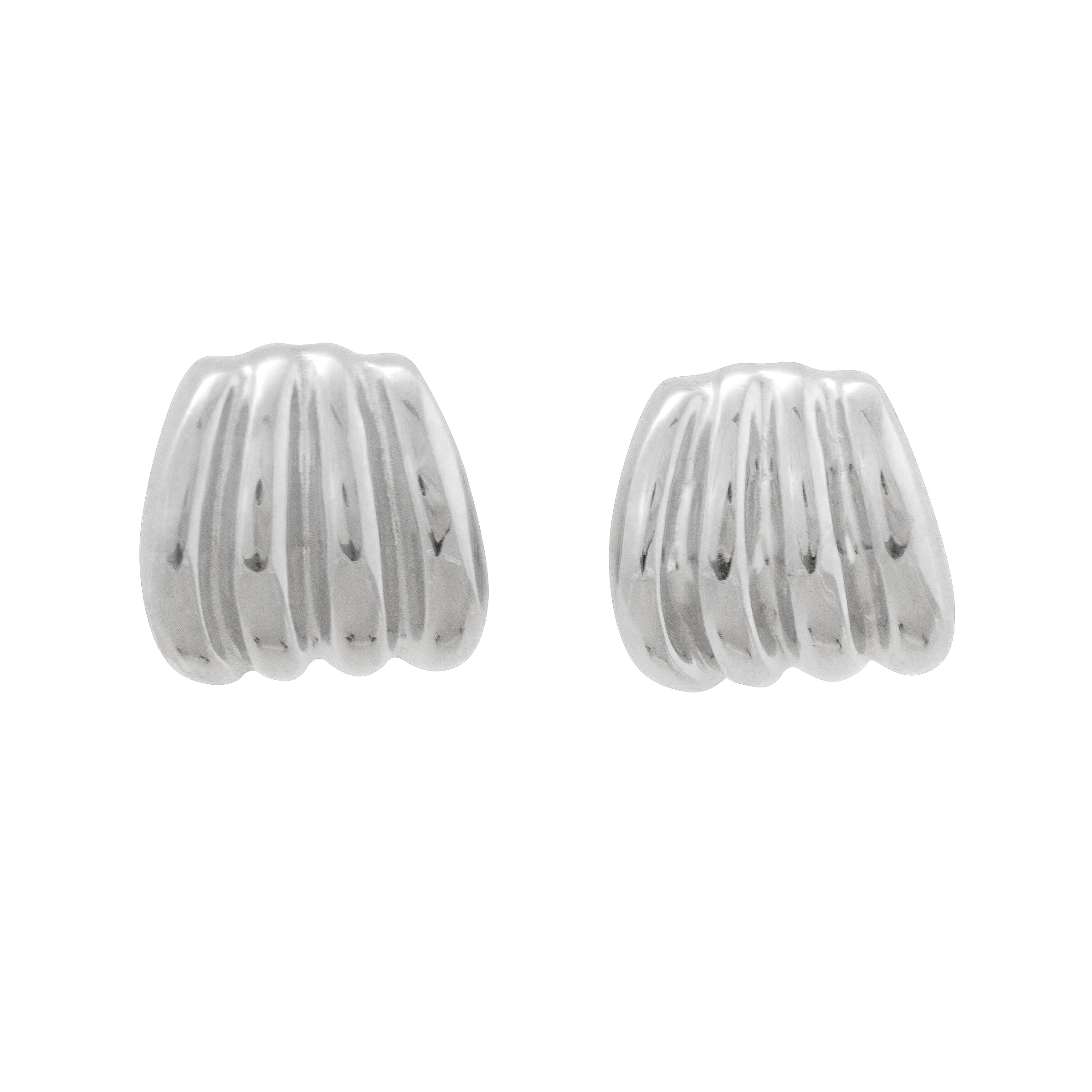 SILVER RIPPLE STUD EARRINGS