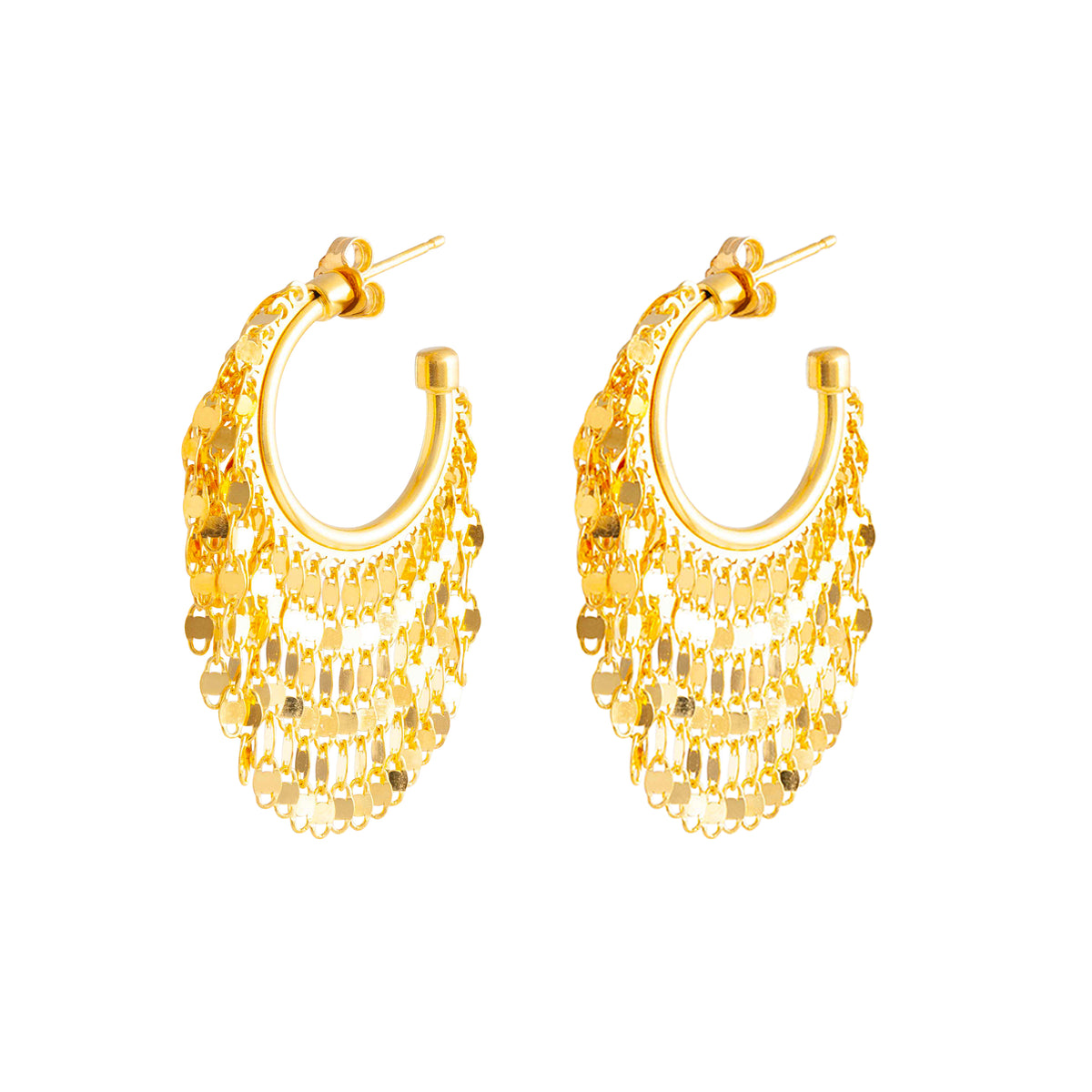 Euphoria Gold Disc Hoop Earrings main image 1