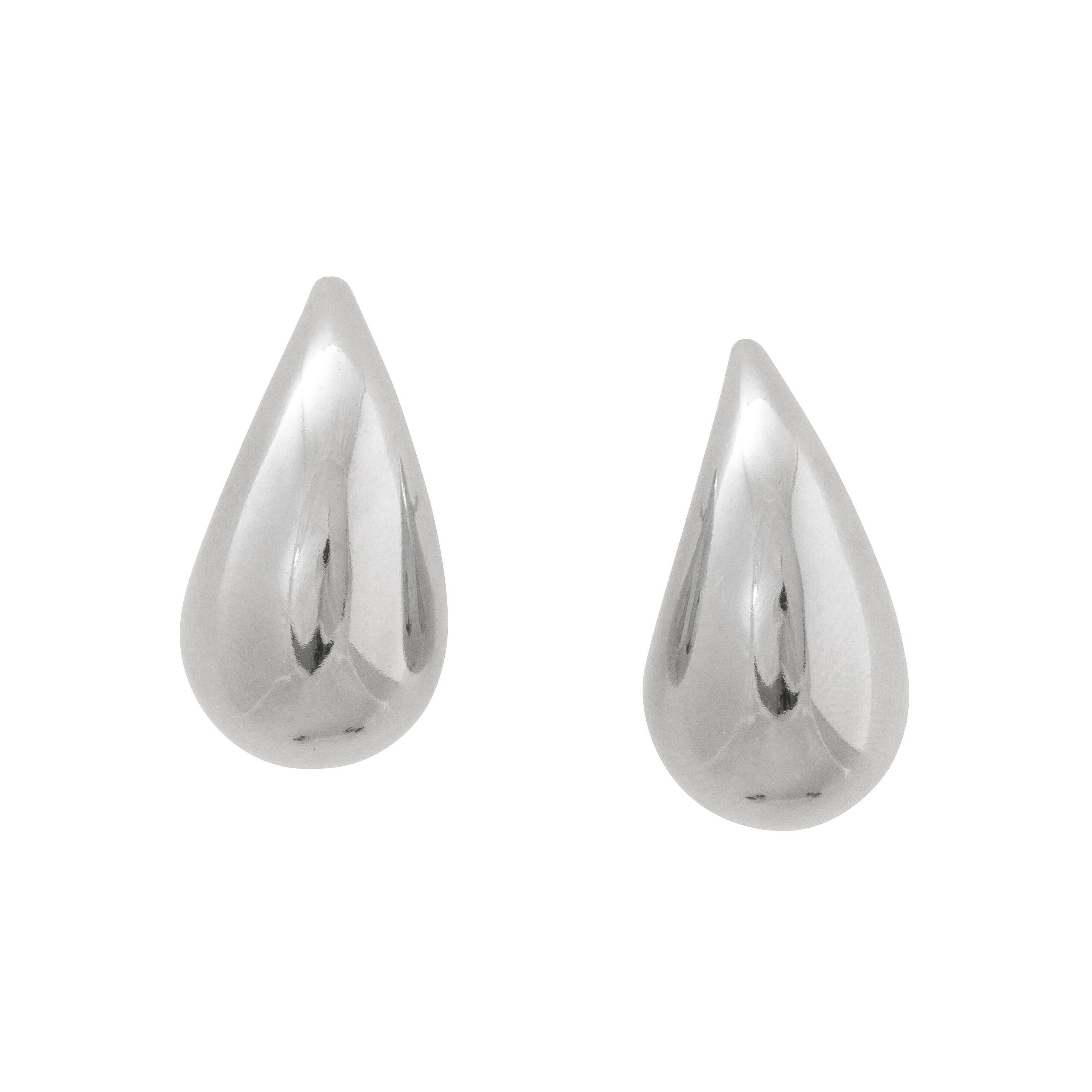 LARGE SILVER TEARDROP EARRINGS