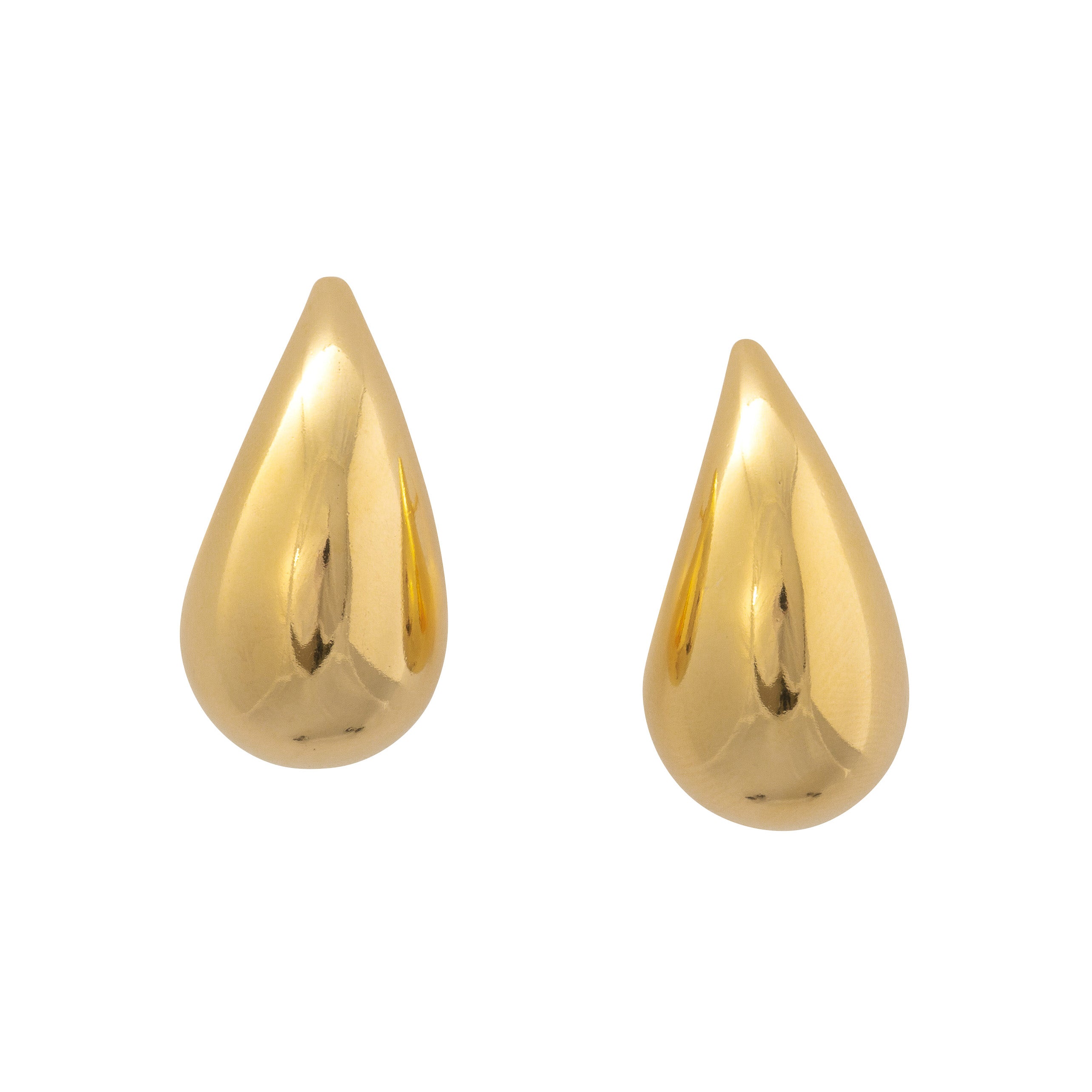 Gold Teardrop Polished Bottega Veneta style earrings