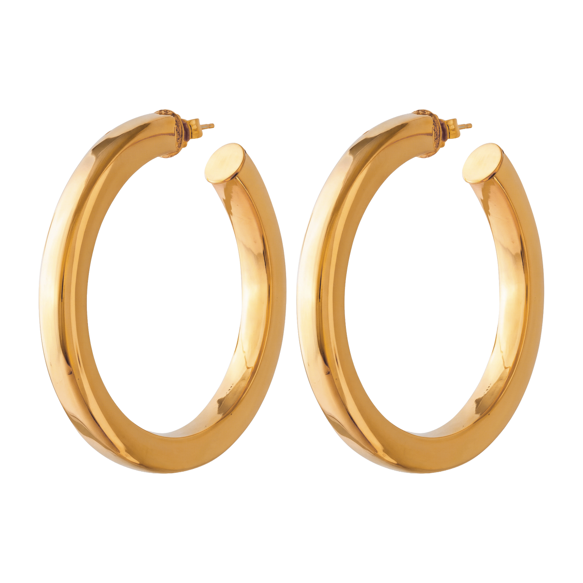 LARGE SQUARE EDGE GOLD HOOP EARRINGS