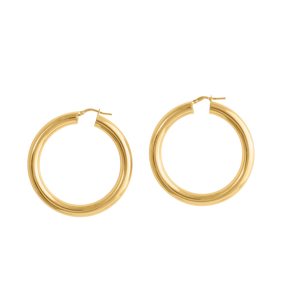 Large Gold Super Hoop Earrings from LOEL on white