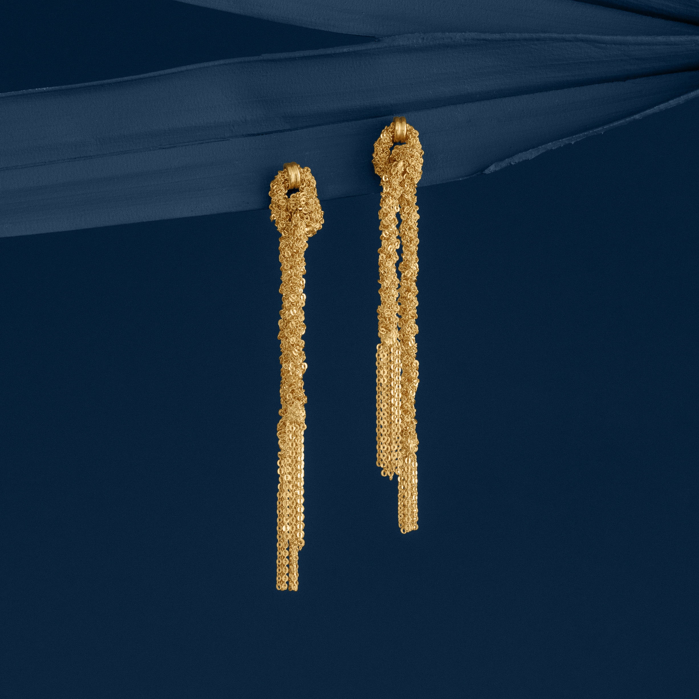 Loel Gold Thread Knotted Drop Earrings