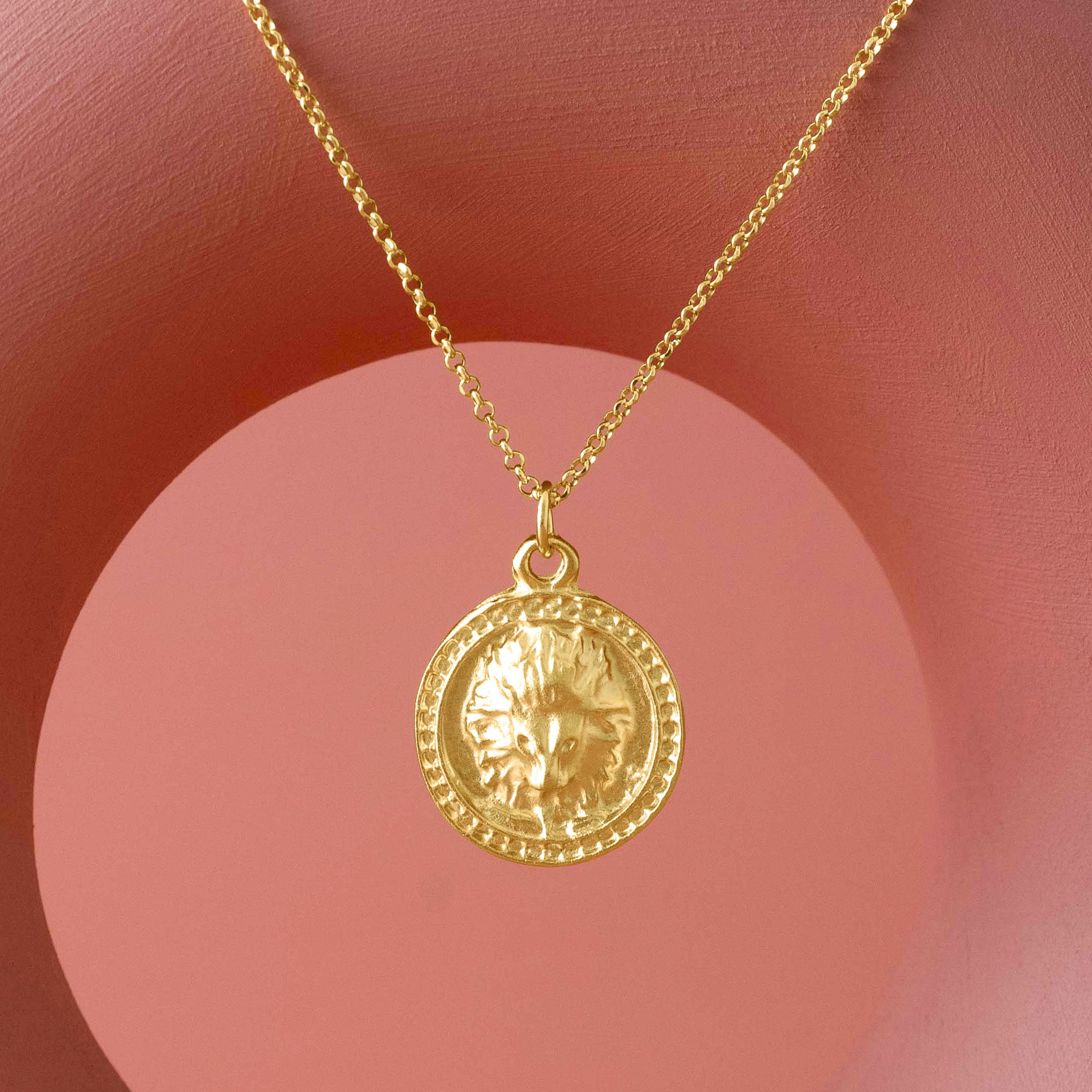 Gold Lion Head Pendant