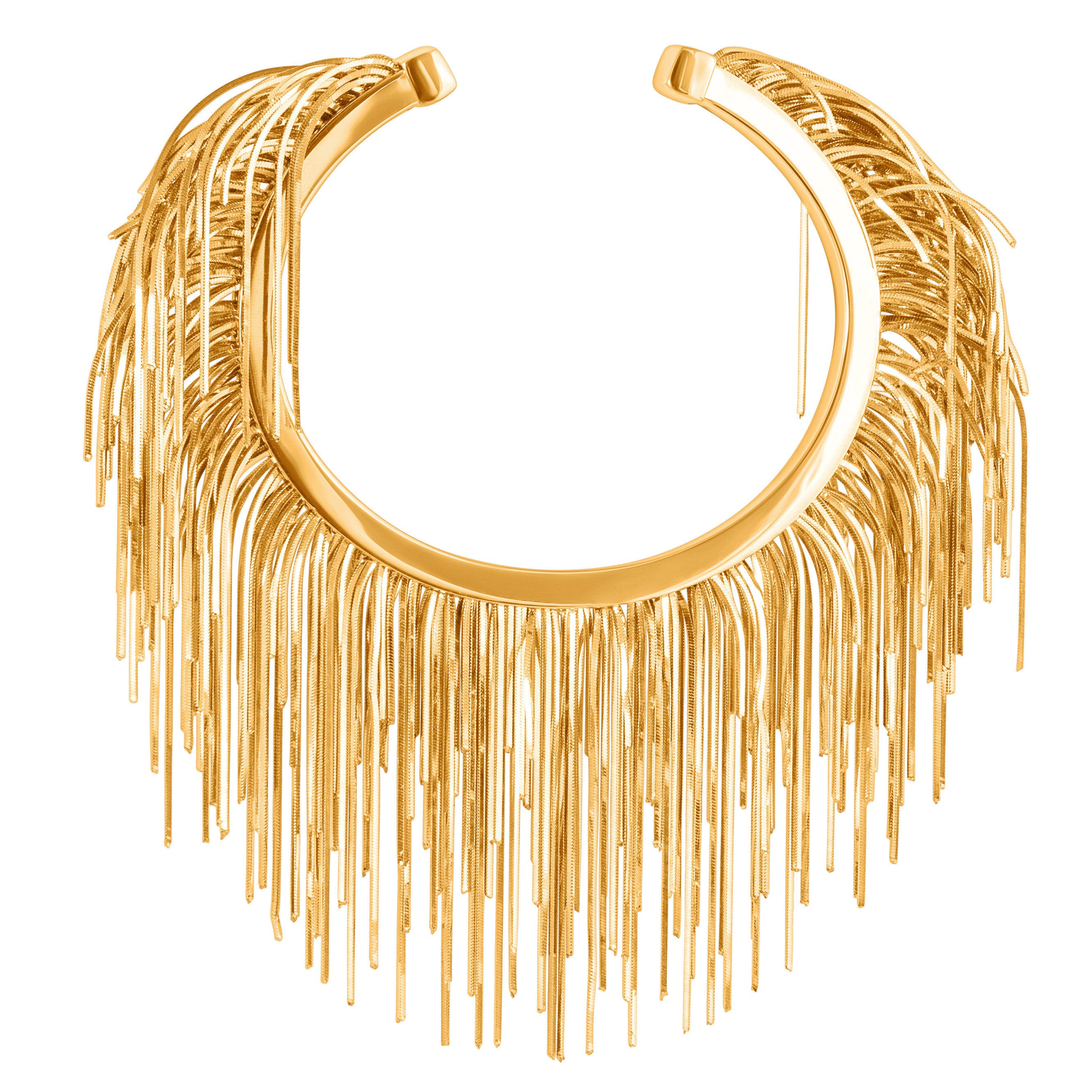 Gold Feather Cuff Flat on white
