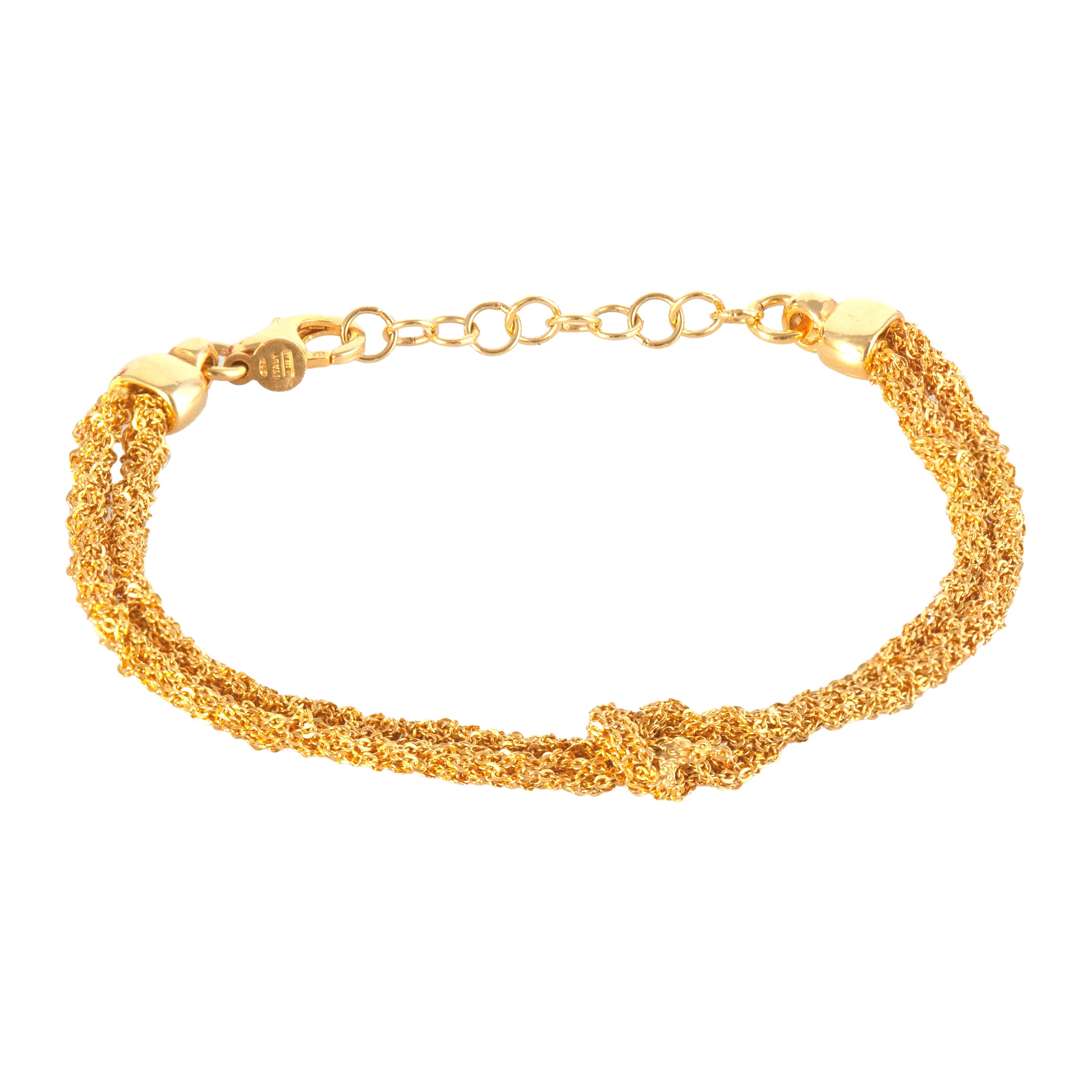 Gold Thread knotted bracelet on white