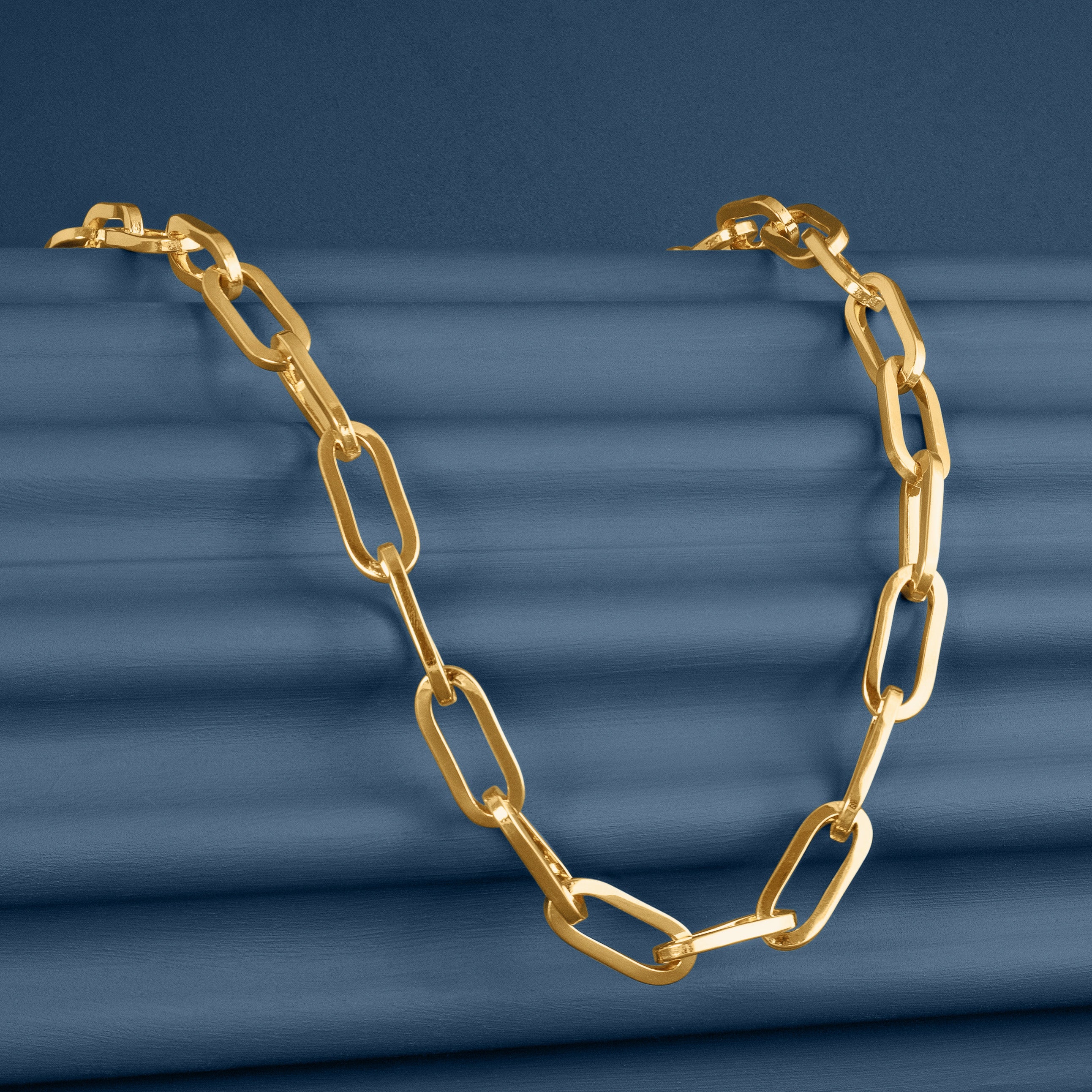 GOLD CHUNKY LONG LINK CHAIN NECKLACE