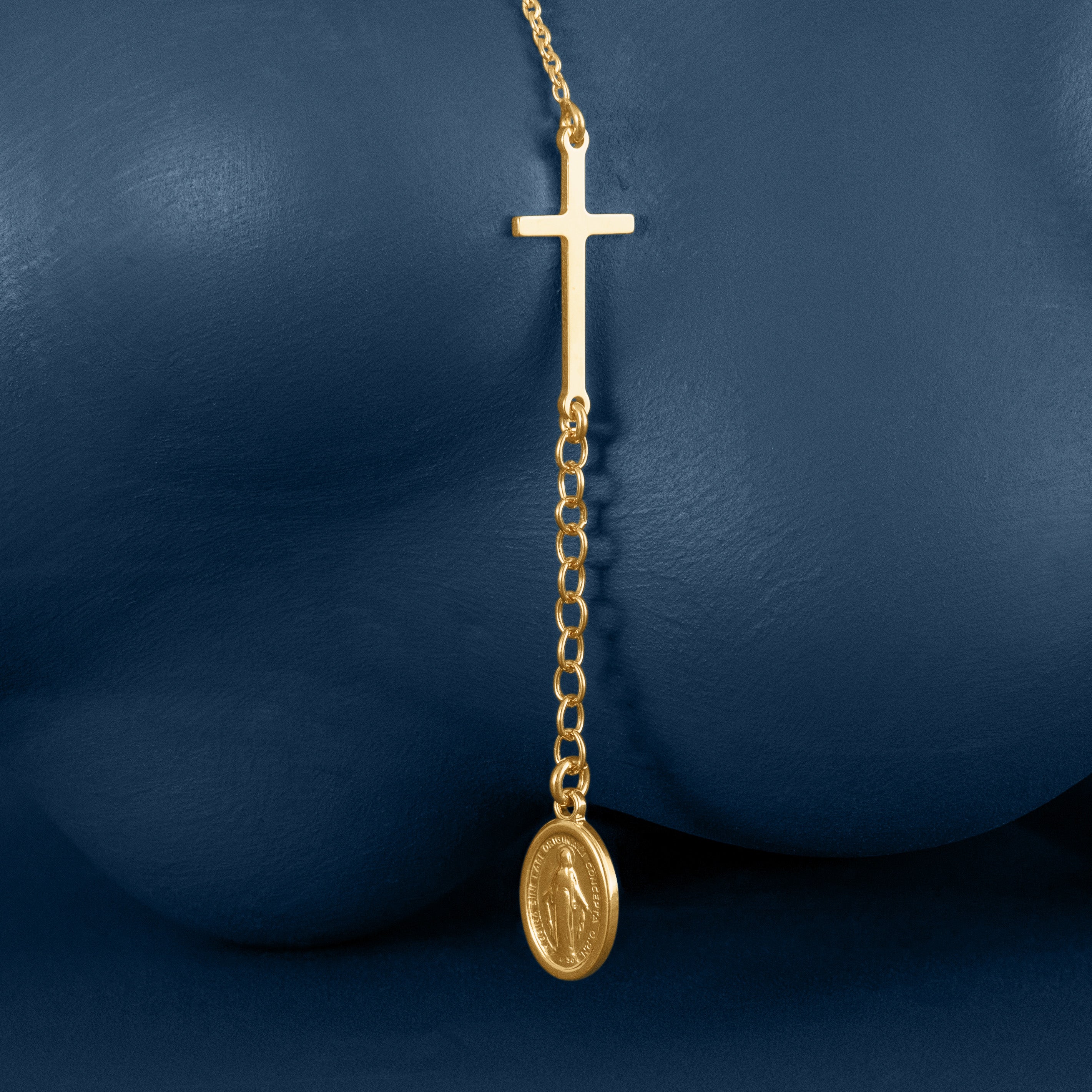 GOLD ROSARY BEAD BRACELET