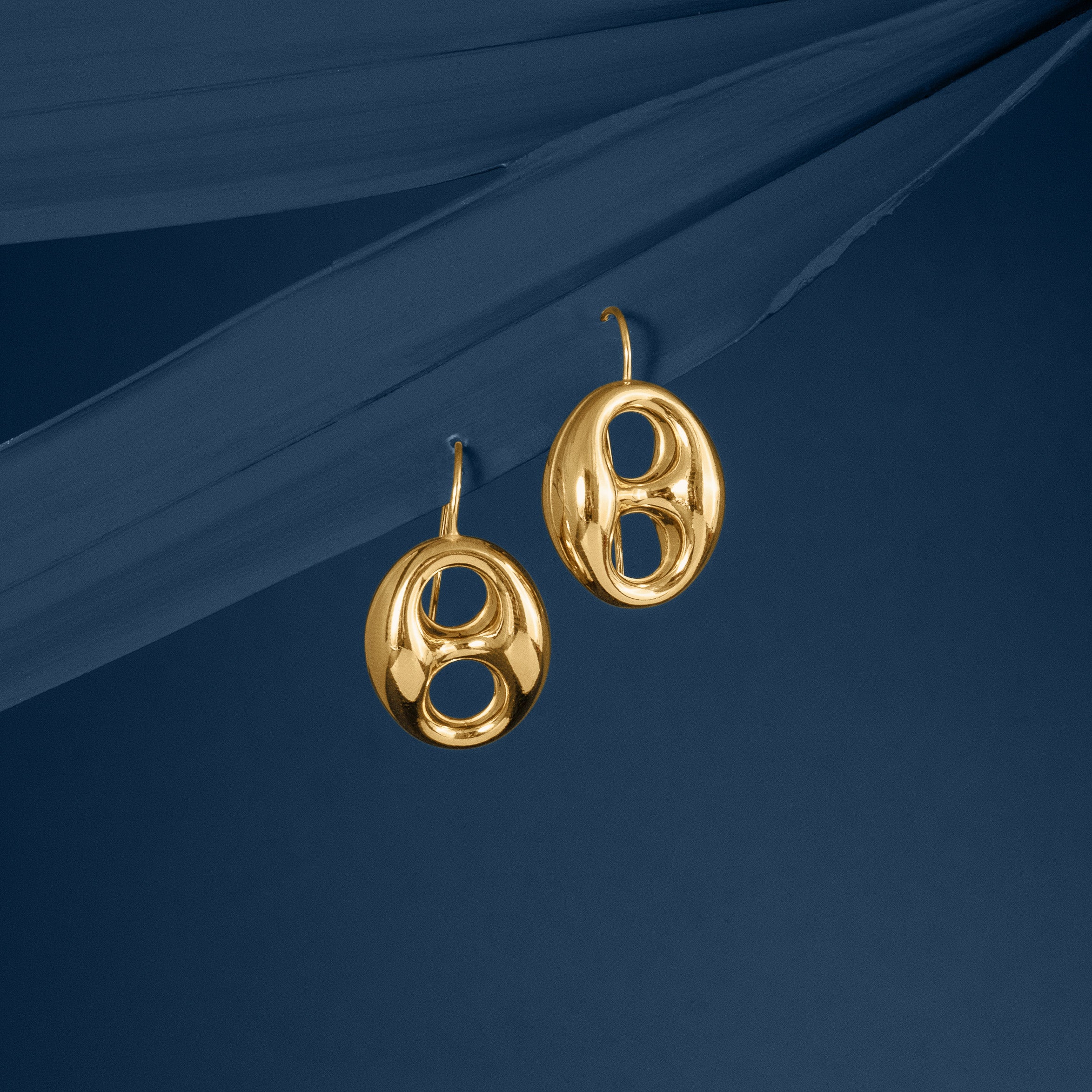 GOLD ANCHOR MARINER LINK DROP EARRINGS