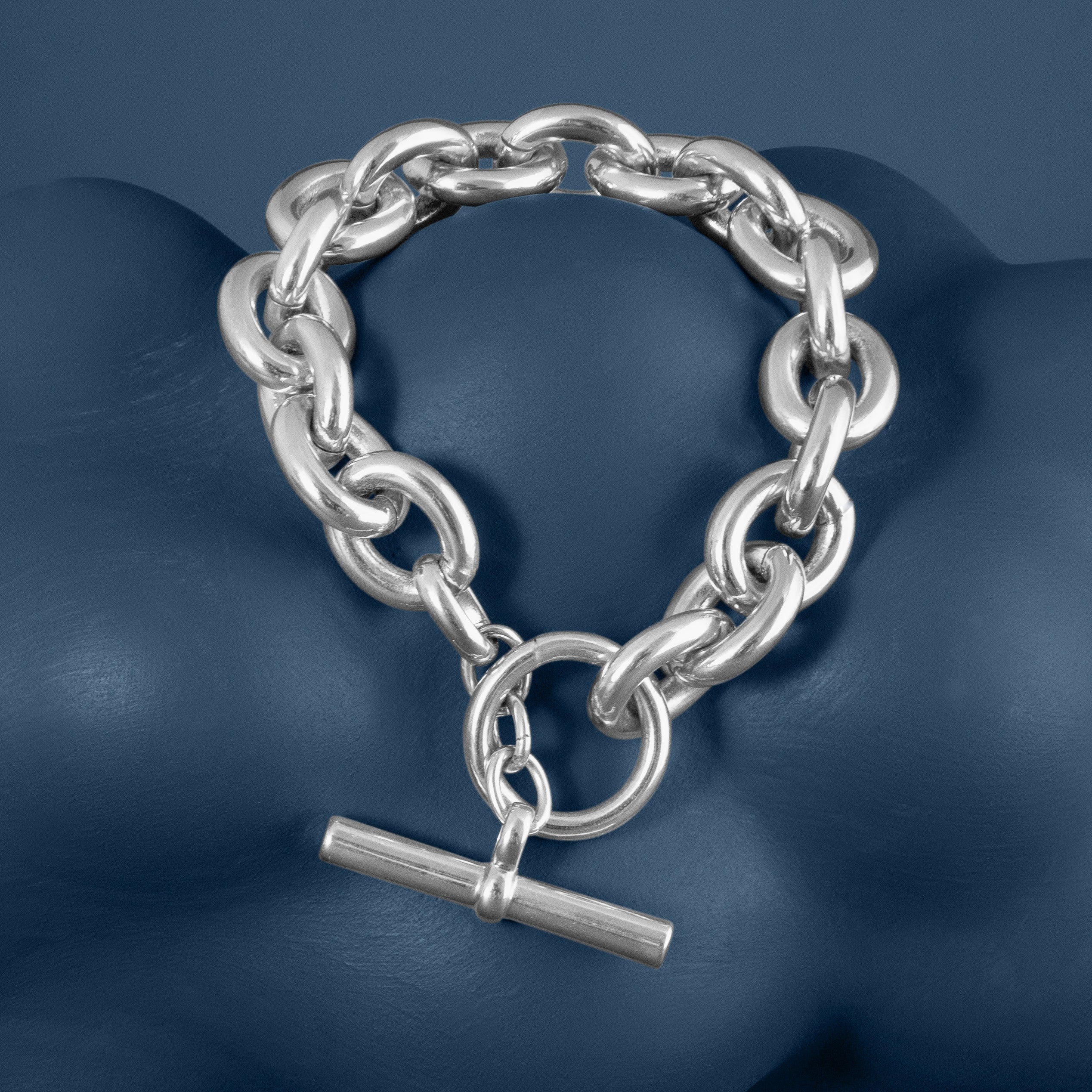 SILVER CHUNKY BELCHER CHAIN BRACELET