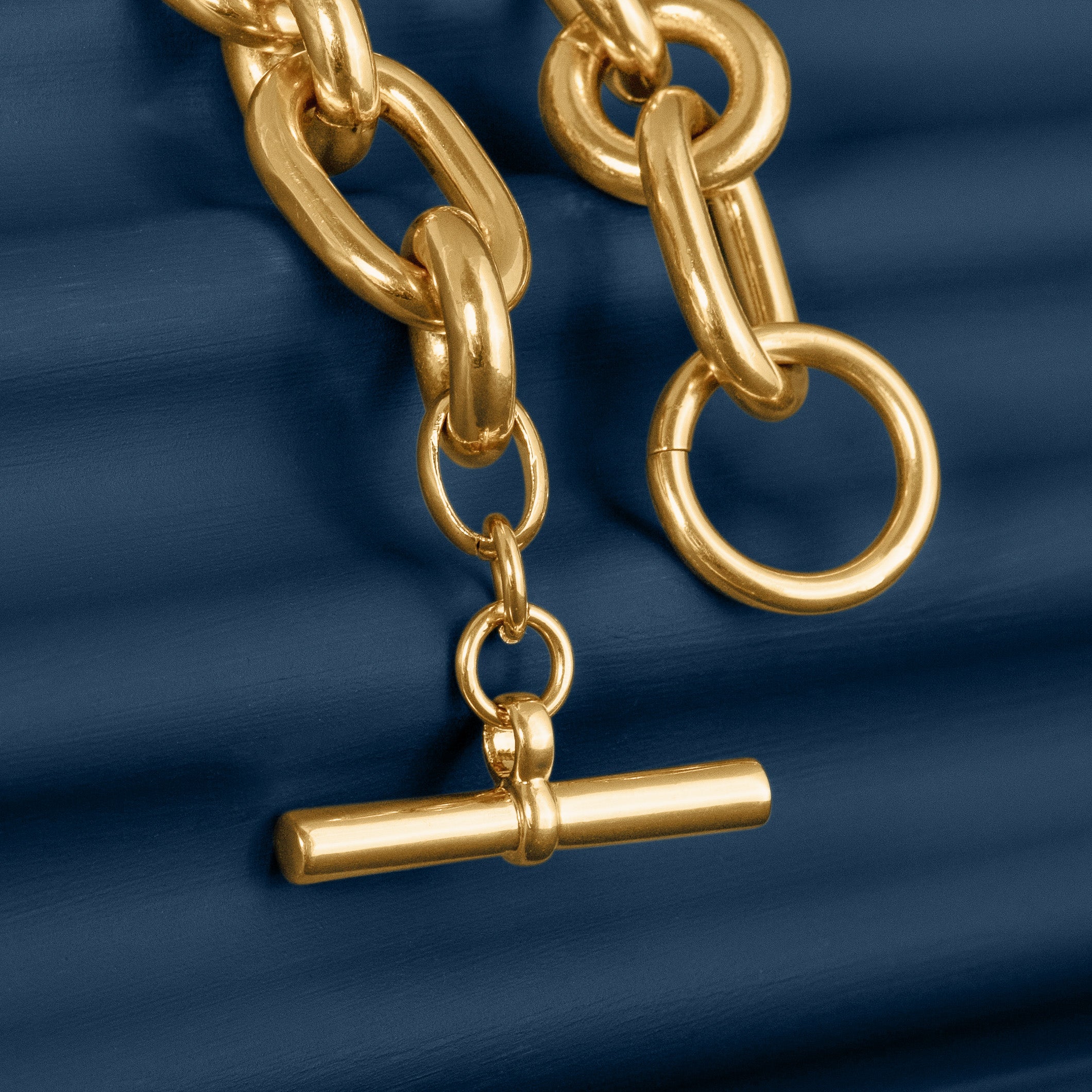 LARGE GOLD MIXED LINK CHAIN NECKLACE