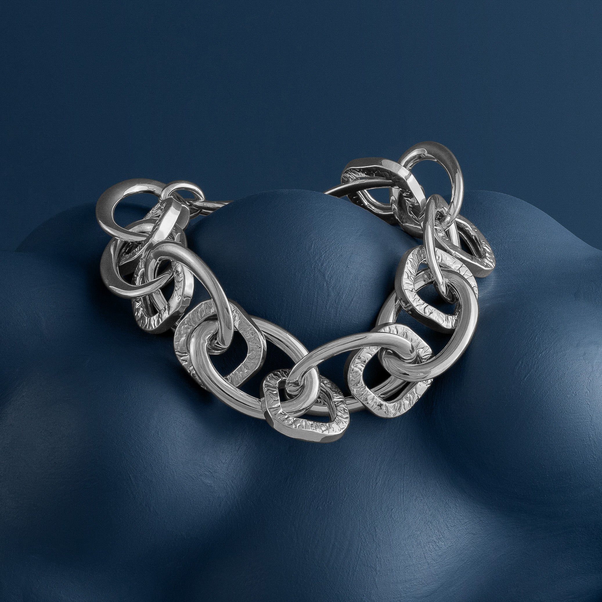 SILVER TEXTURED MULTIPLE CHAIN BRACELET