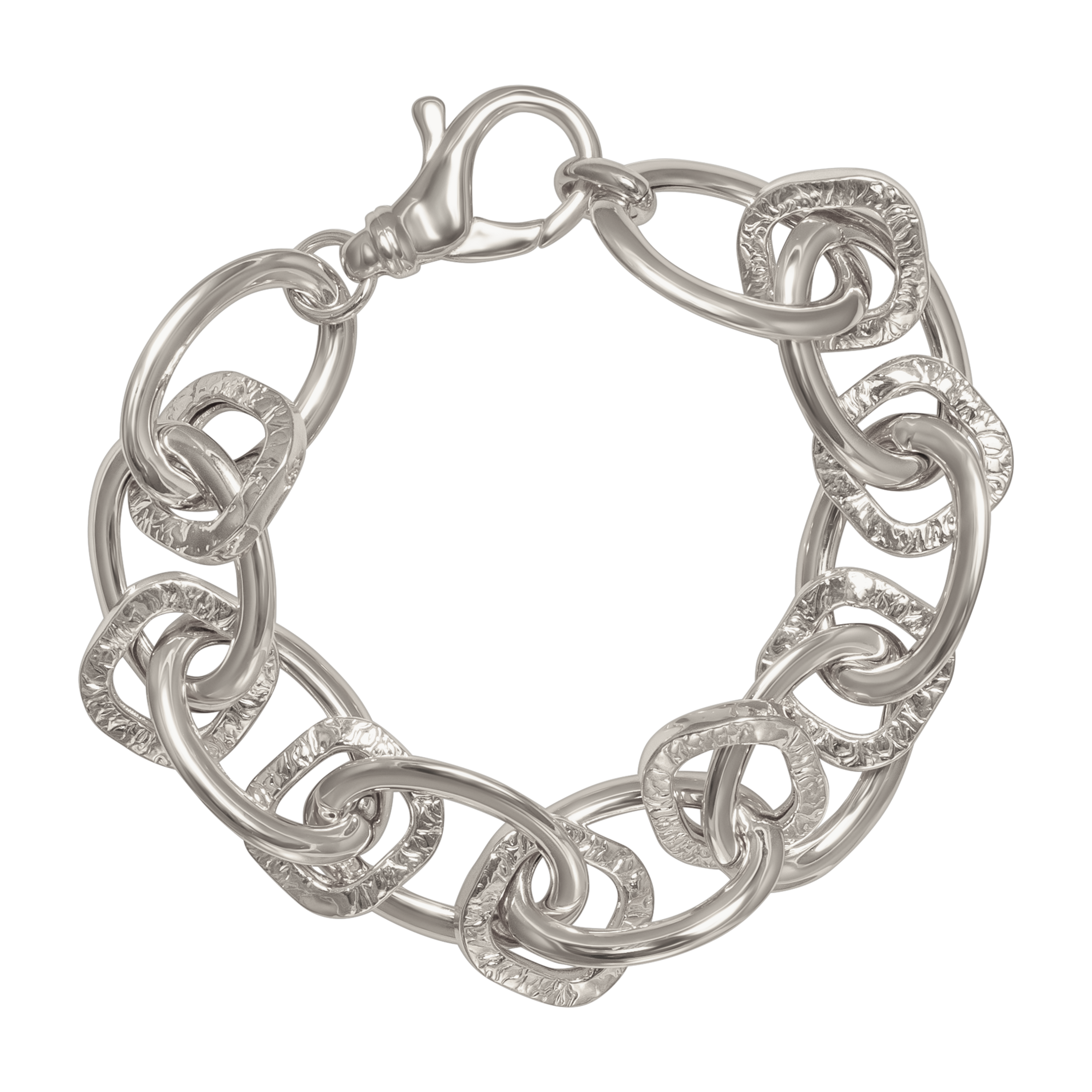 SILVER TEXTURED MULTIPLE CHAIN BRACELET