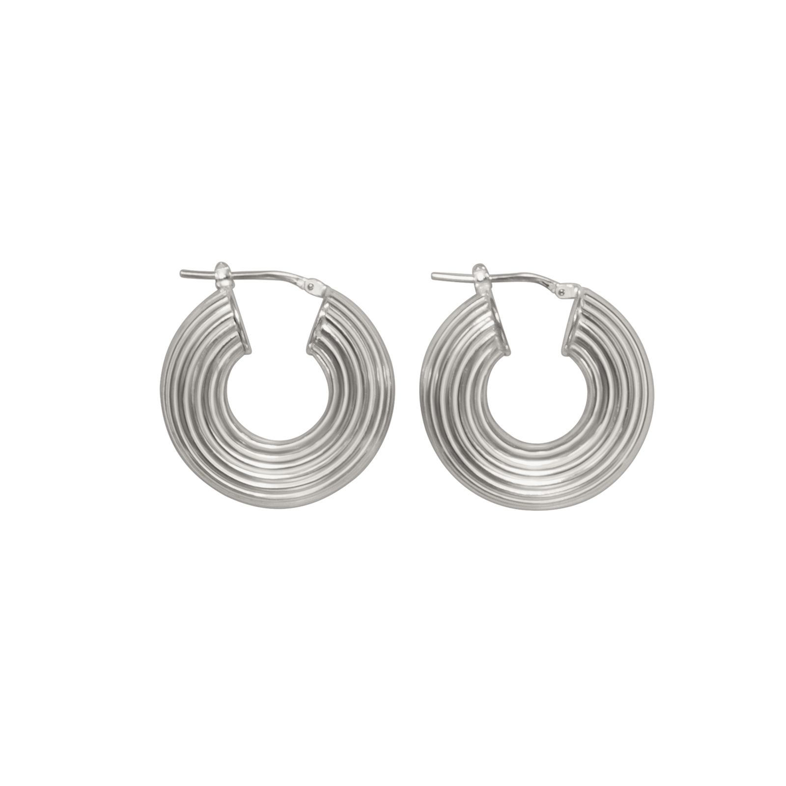 Gold Ribbed Hoop Earrings
