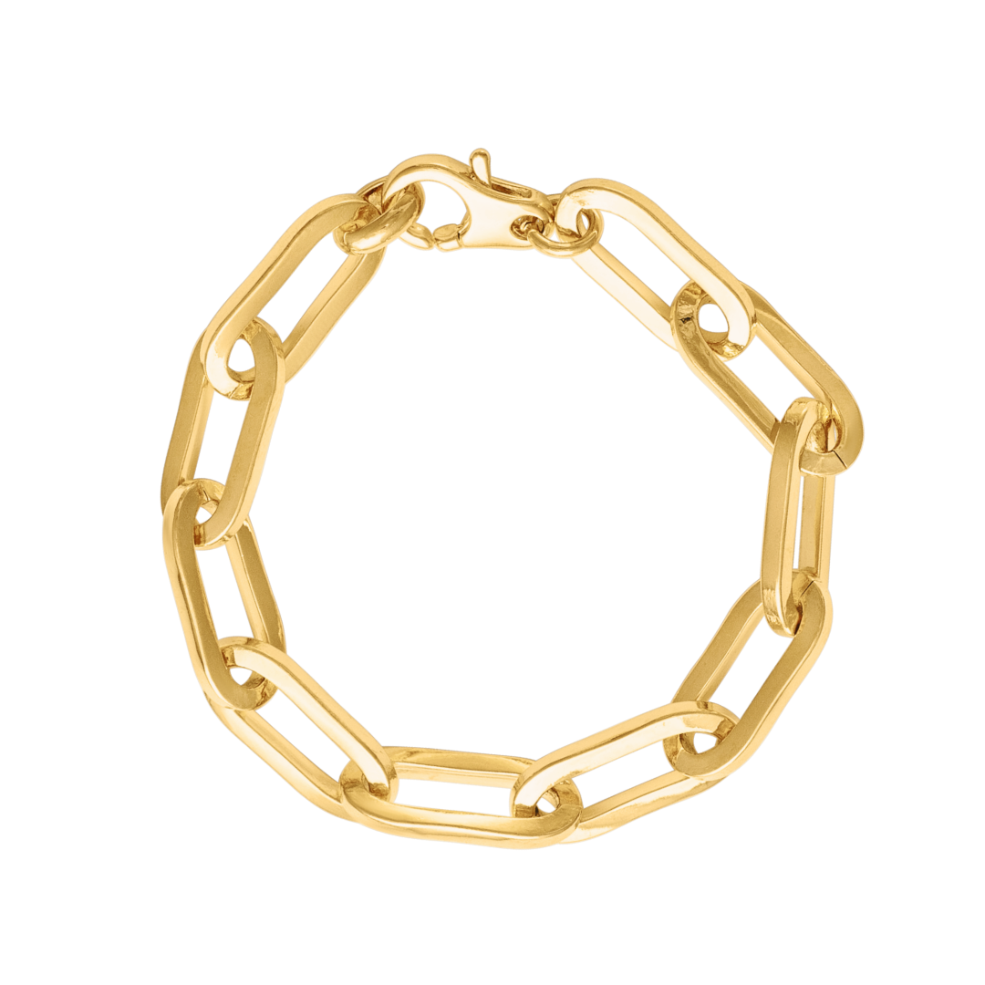 GOLD CHUNKY LONG LINK CHAIN BRACELET