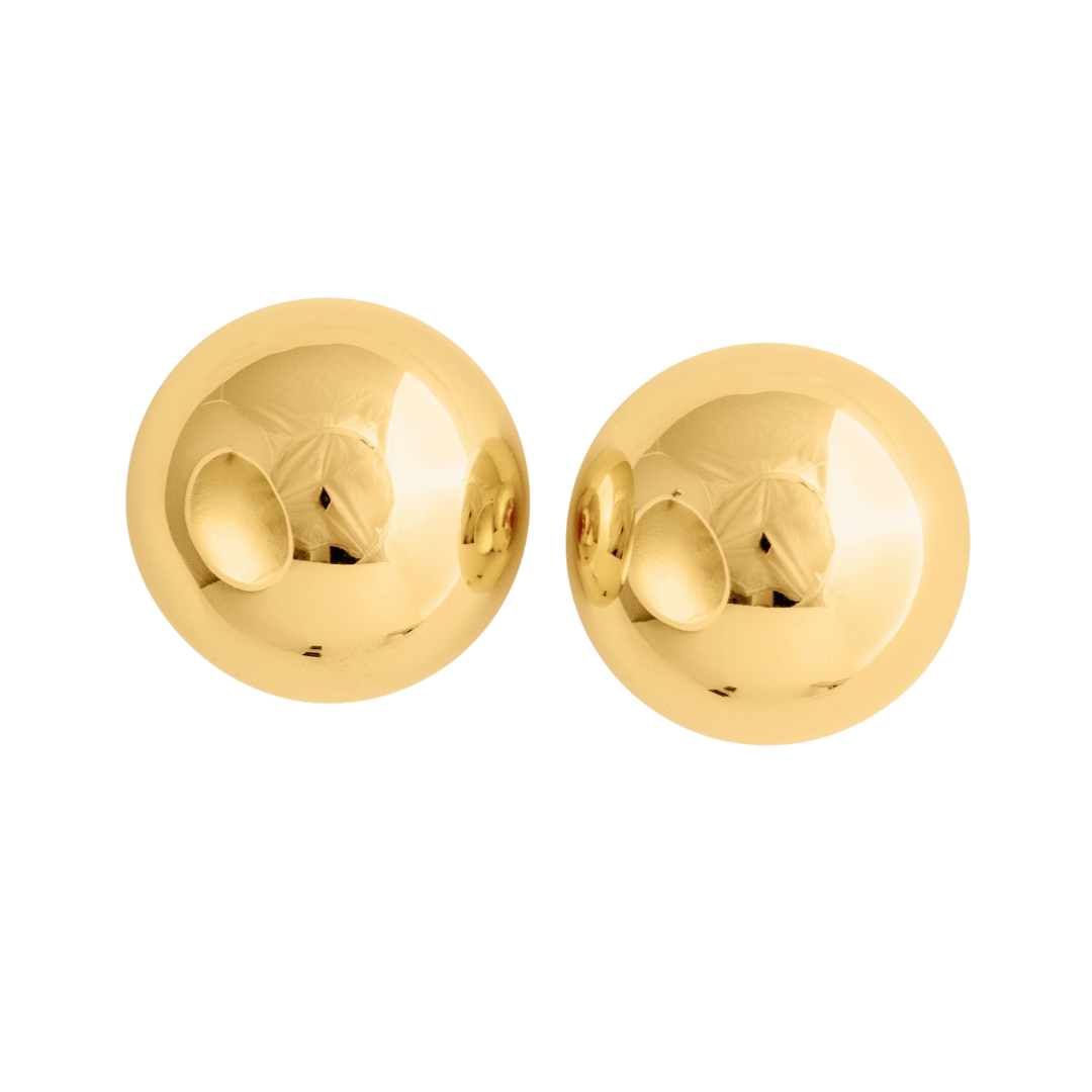 LARGE POLISHED BALL EARRINGS
