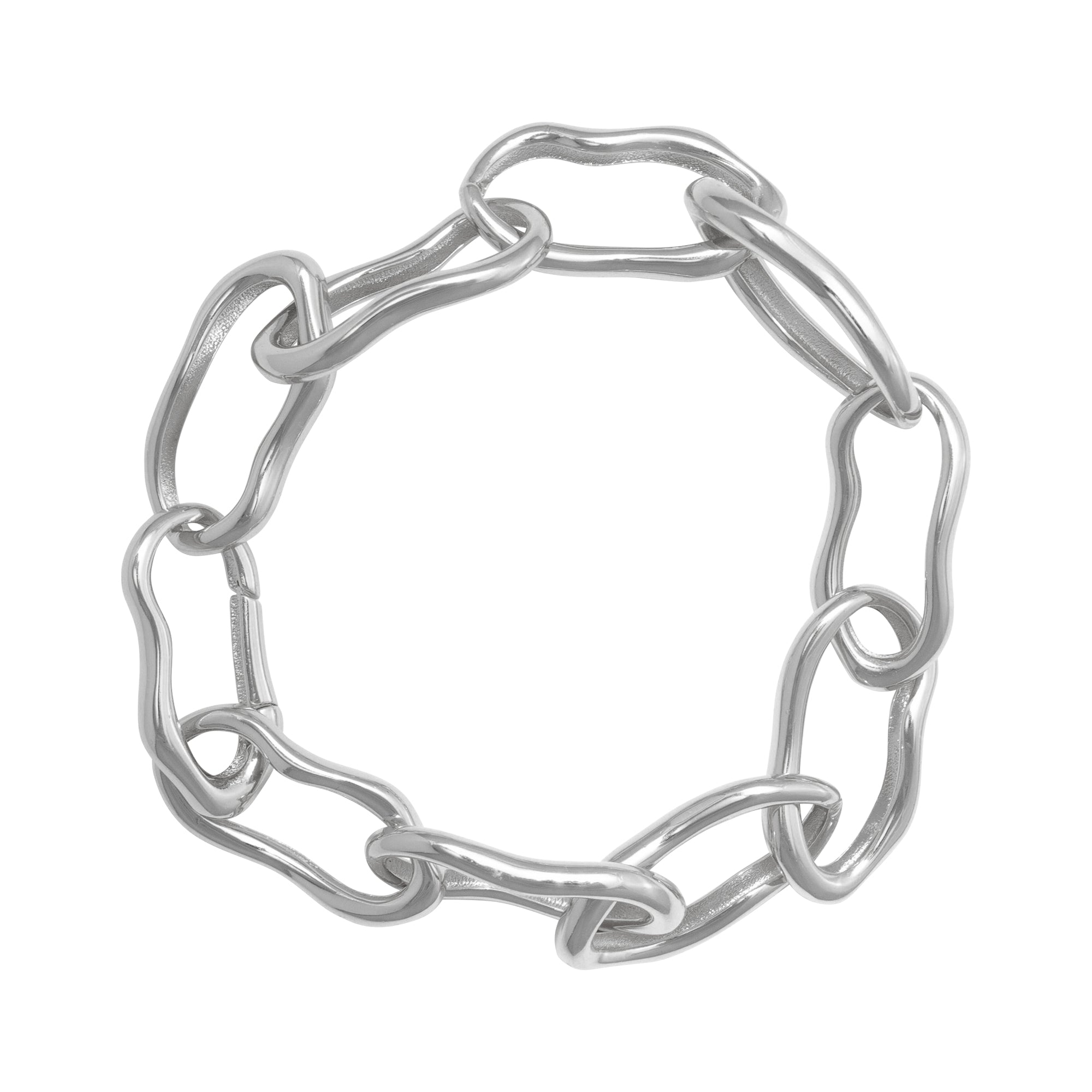 SILVER MOLTEN CHAIN LINK BRACELET