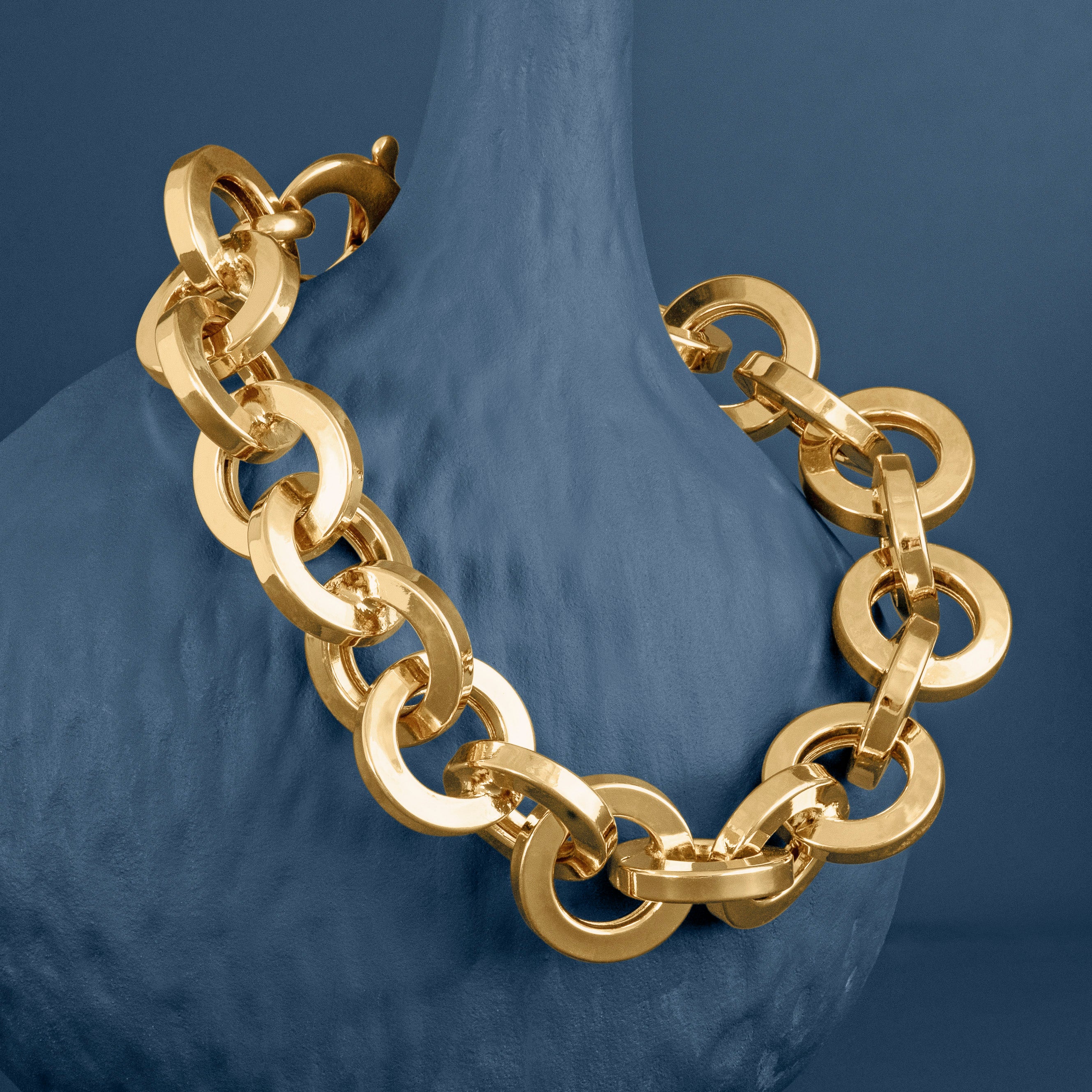 GOLD CIRCLE LINK CHAIN BRACELET