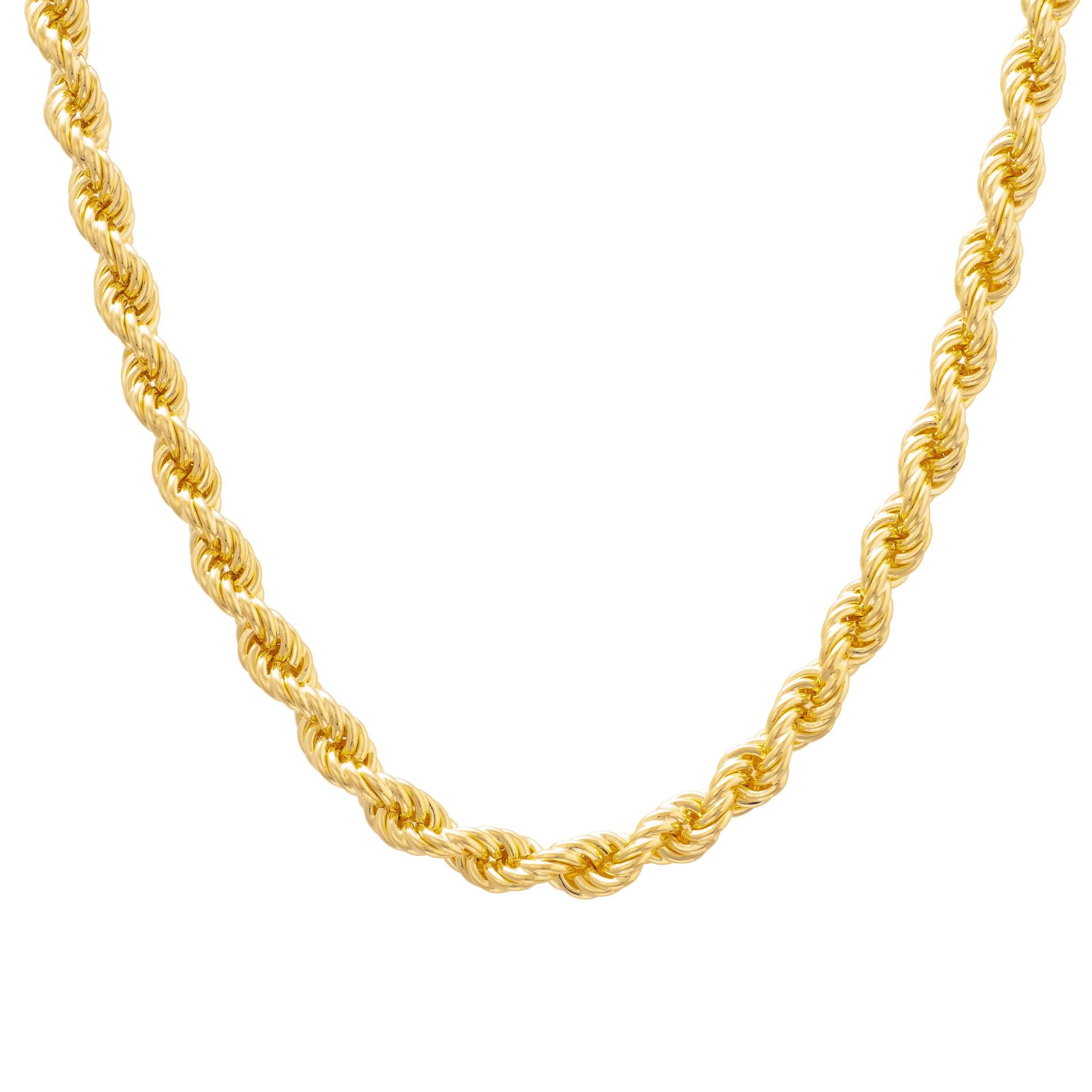 Chunky Gold Spiral Rope Chain Necklace