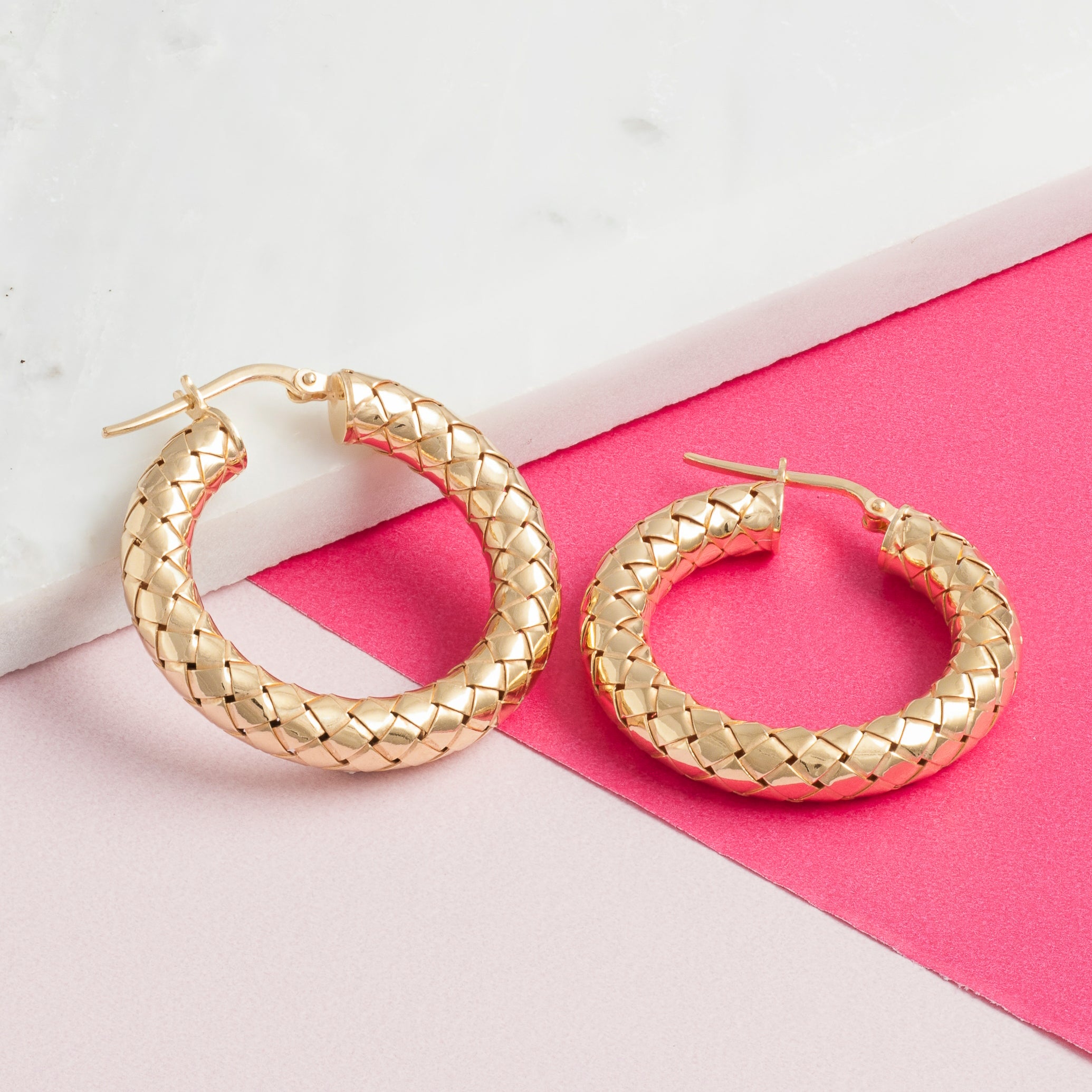 GOLD THICK WOVEN HOOPS