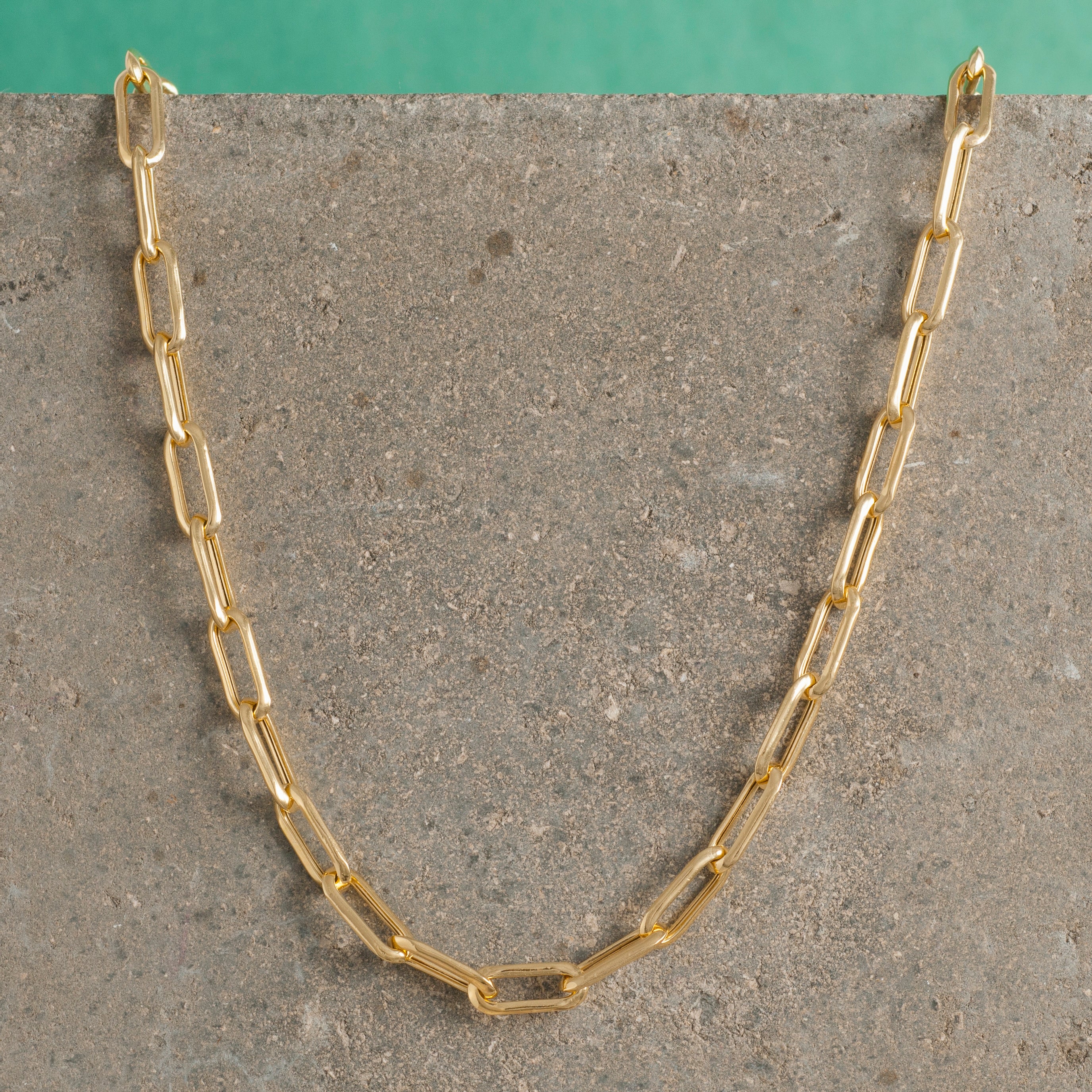 GOLD LONG LINK CHAIN NECKLACE