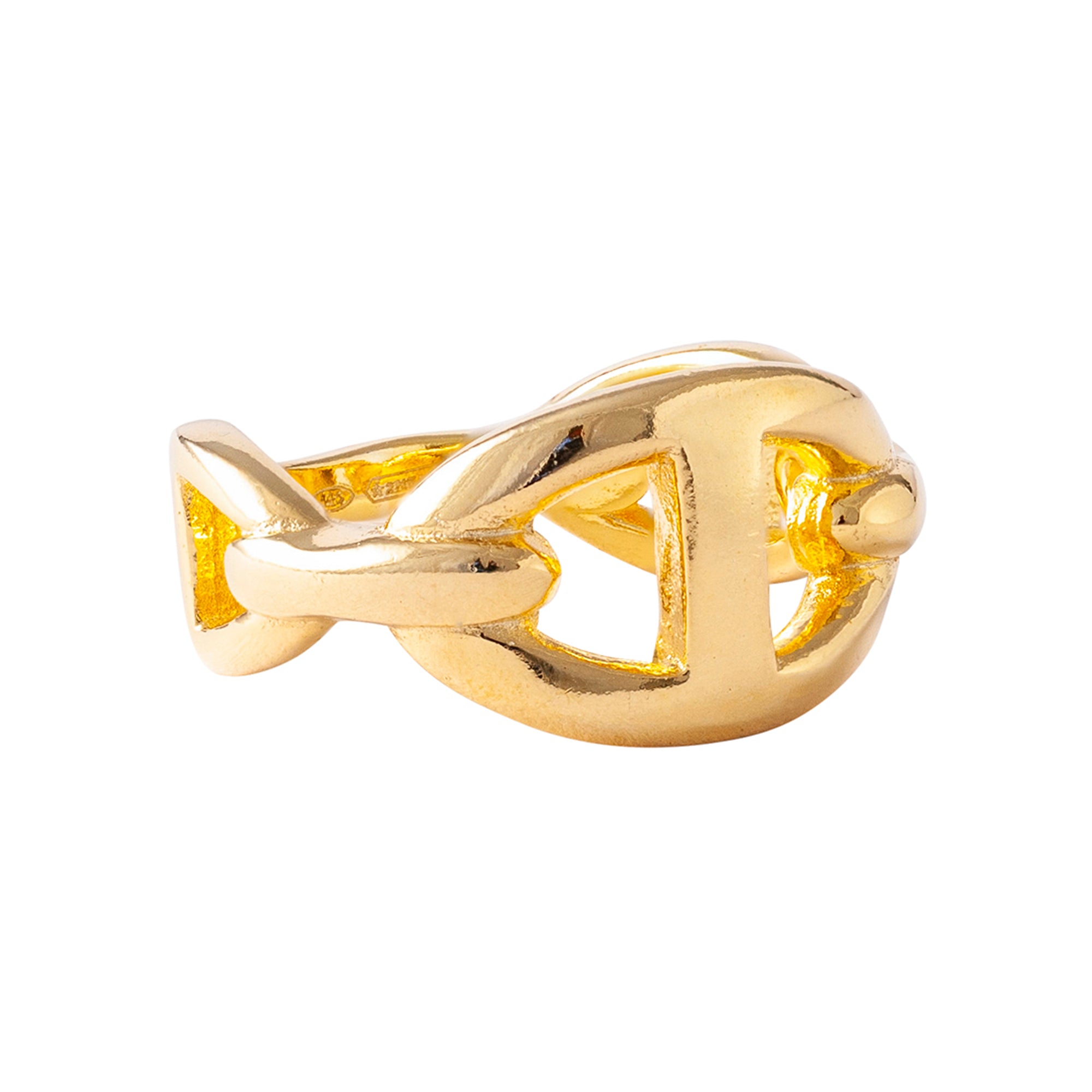 SINGLE GOLD ANCHOR CHAIN RING