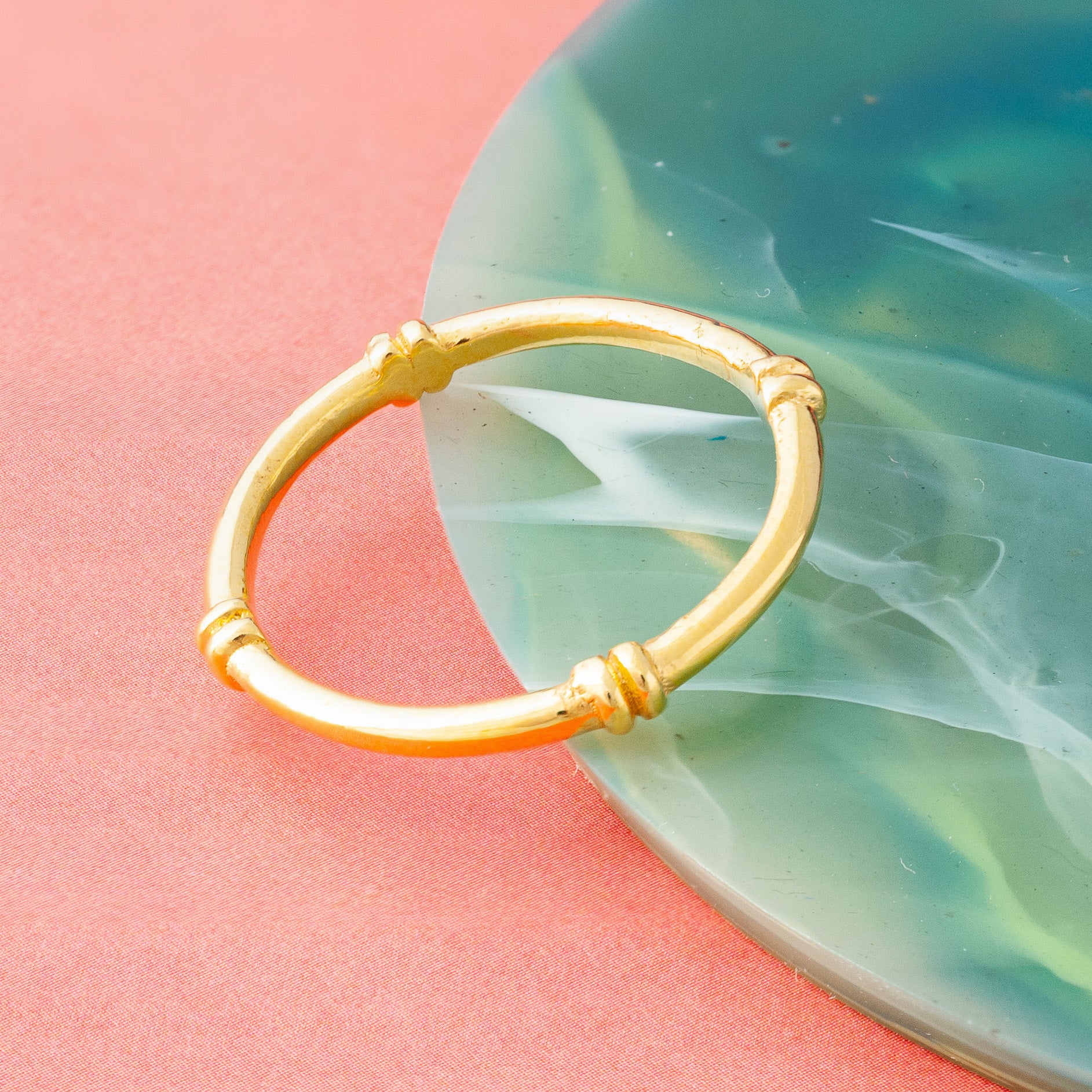 GOLD BAMBOO STACKING RING