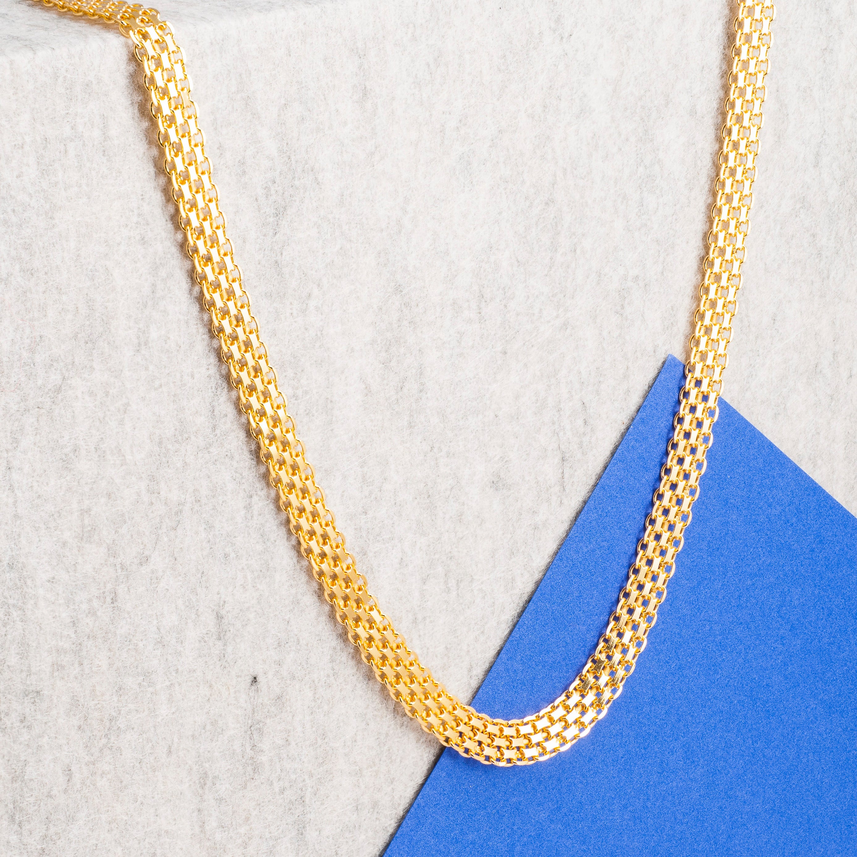 GOLD BOX CHAIN NECKLACE