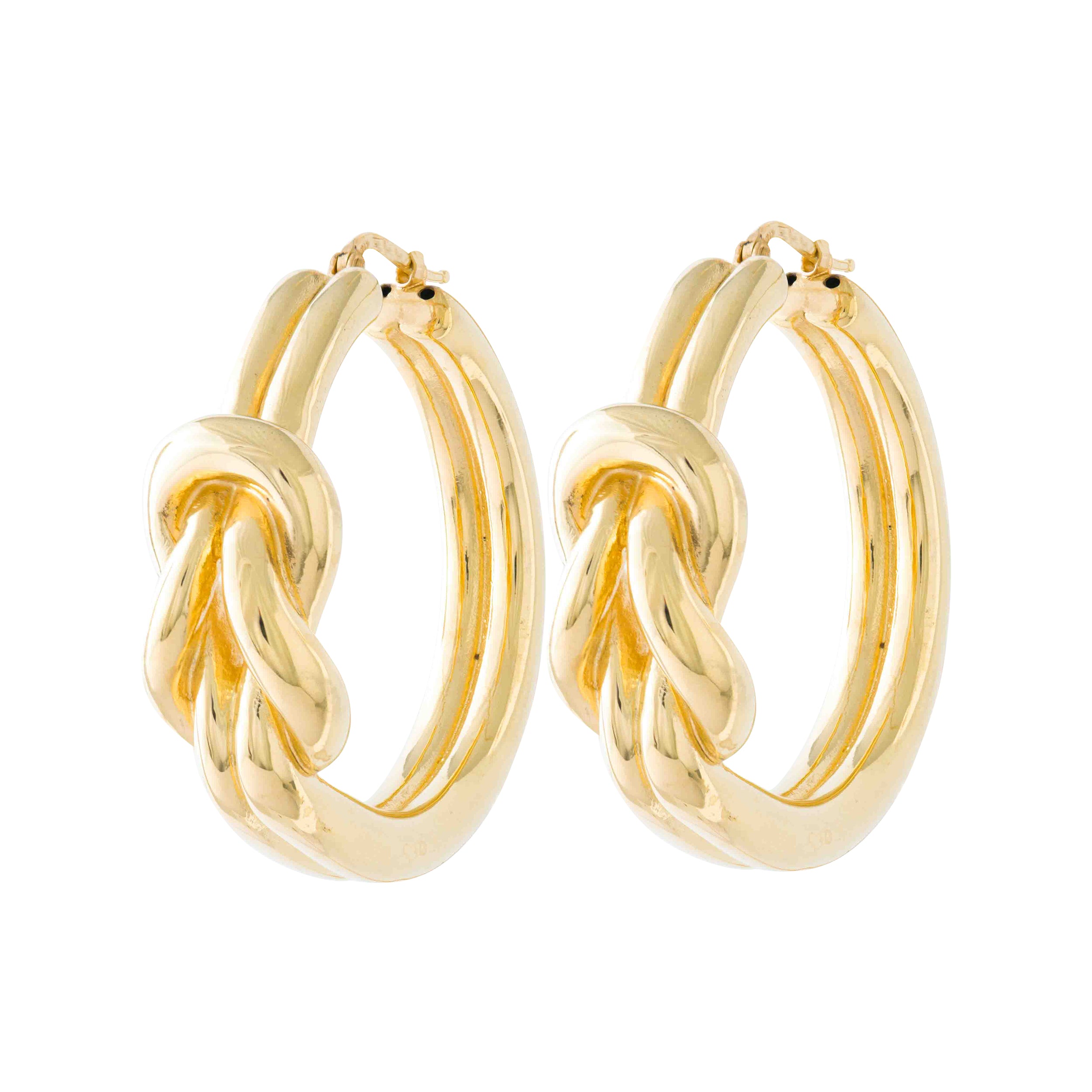 LARGE GOLD DOUBLE KNOT HOOP EARRINGS